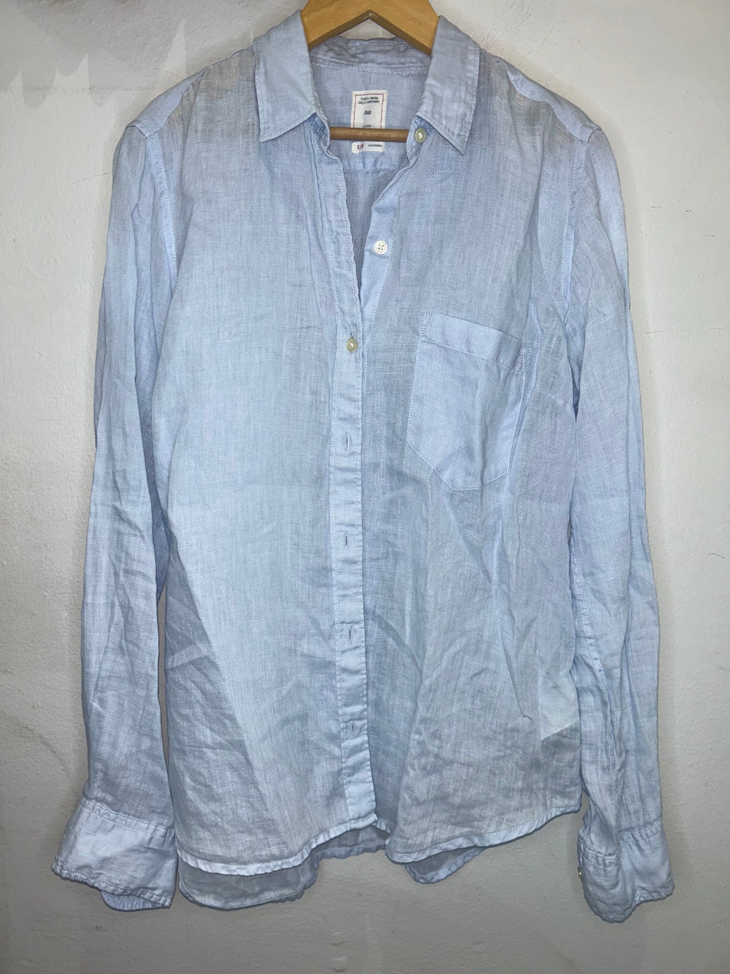 Blue linen shirt - adult S