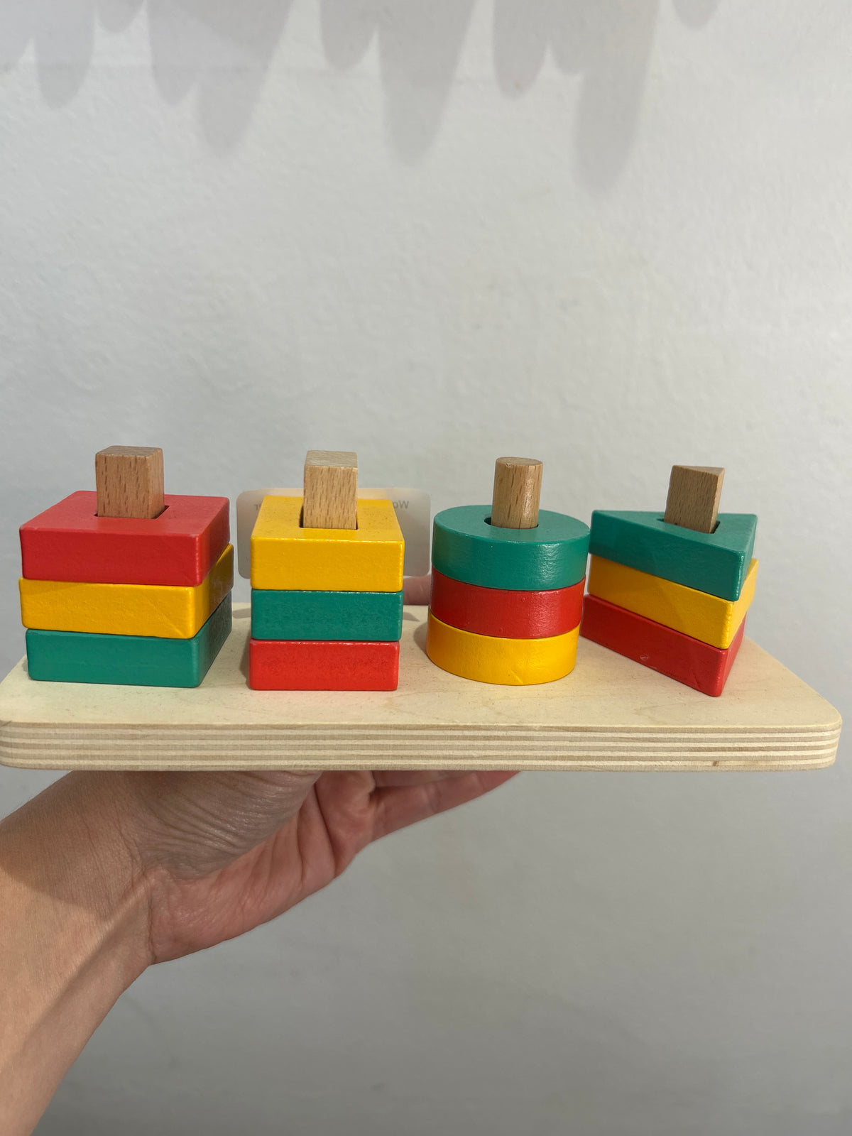 Wooden mini shapes stacker