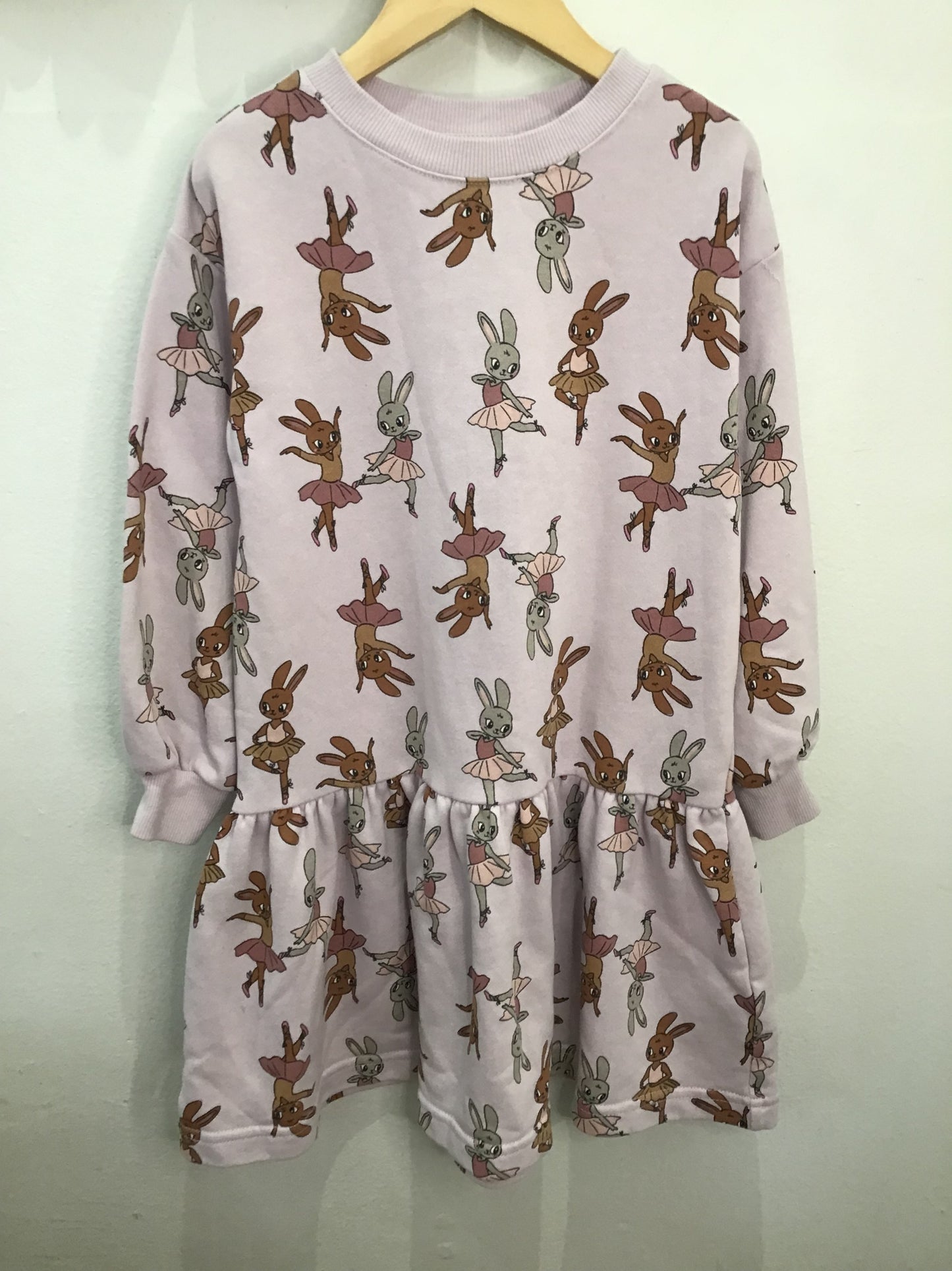 Dancing bunnies pullover dress 4-6y