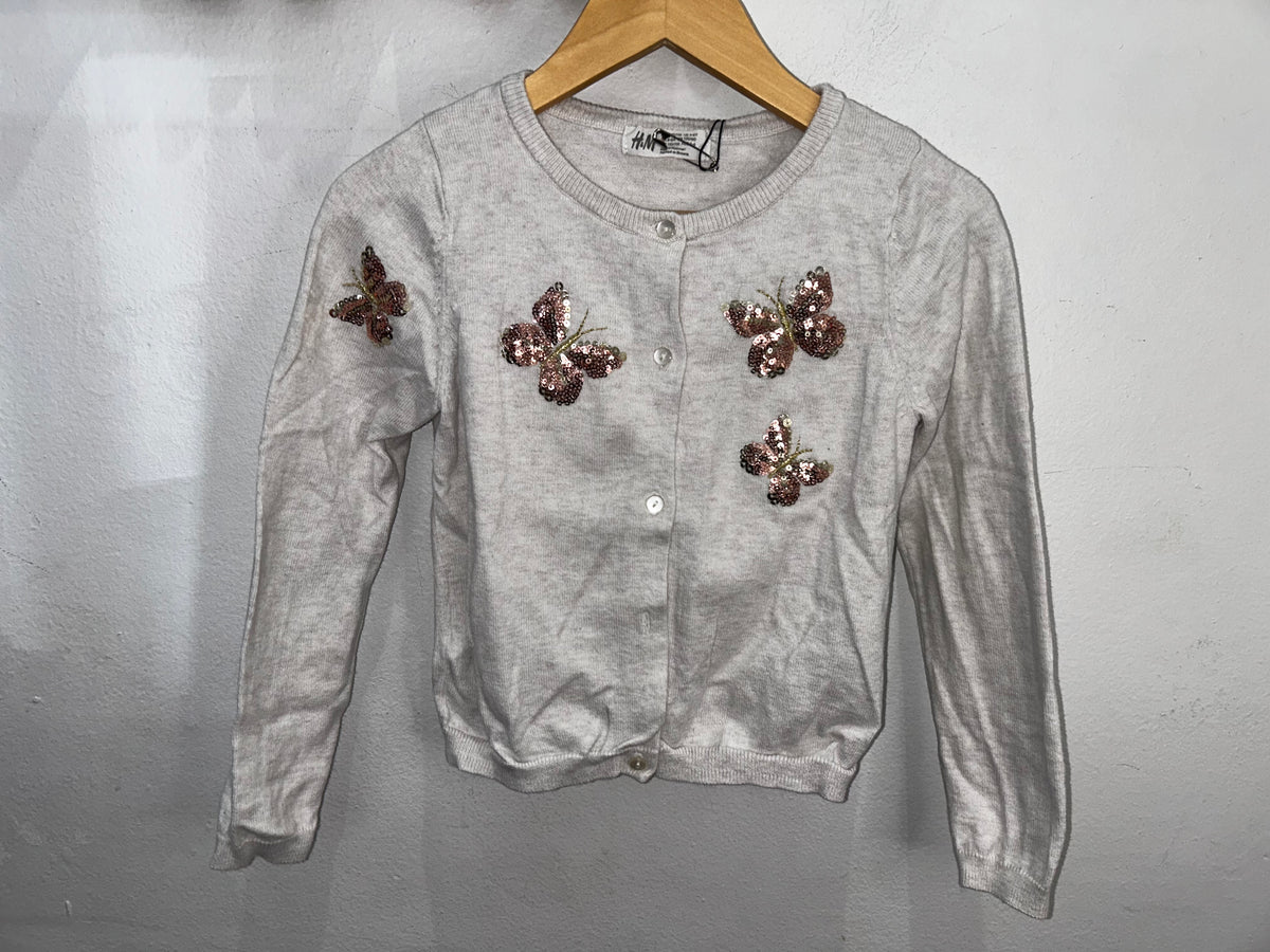 Sparkly butterflies cardigan 4-6y