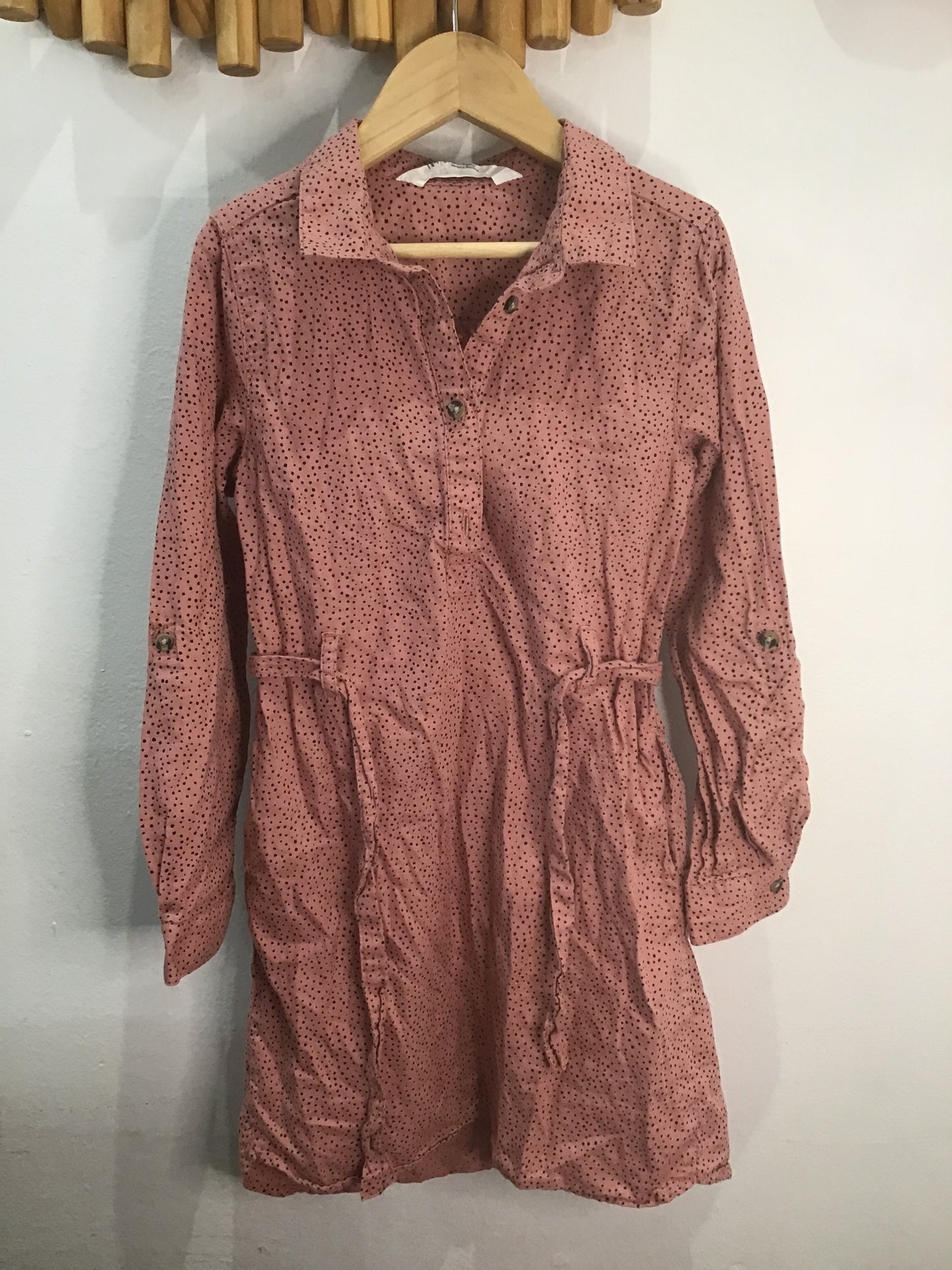 Dress pink dots shirt 6-7y