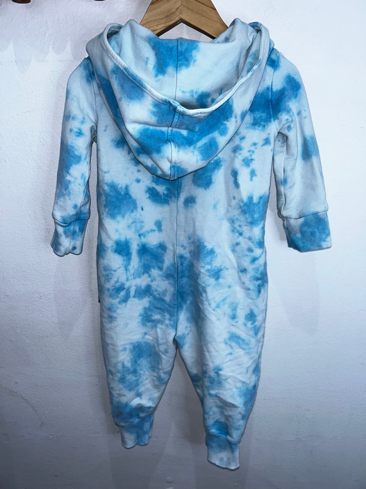 Blue sweatshirt romper 6-12m