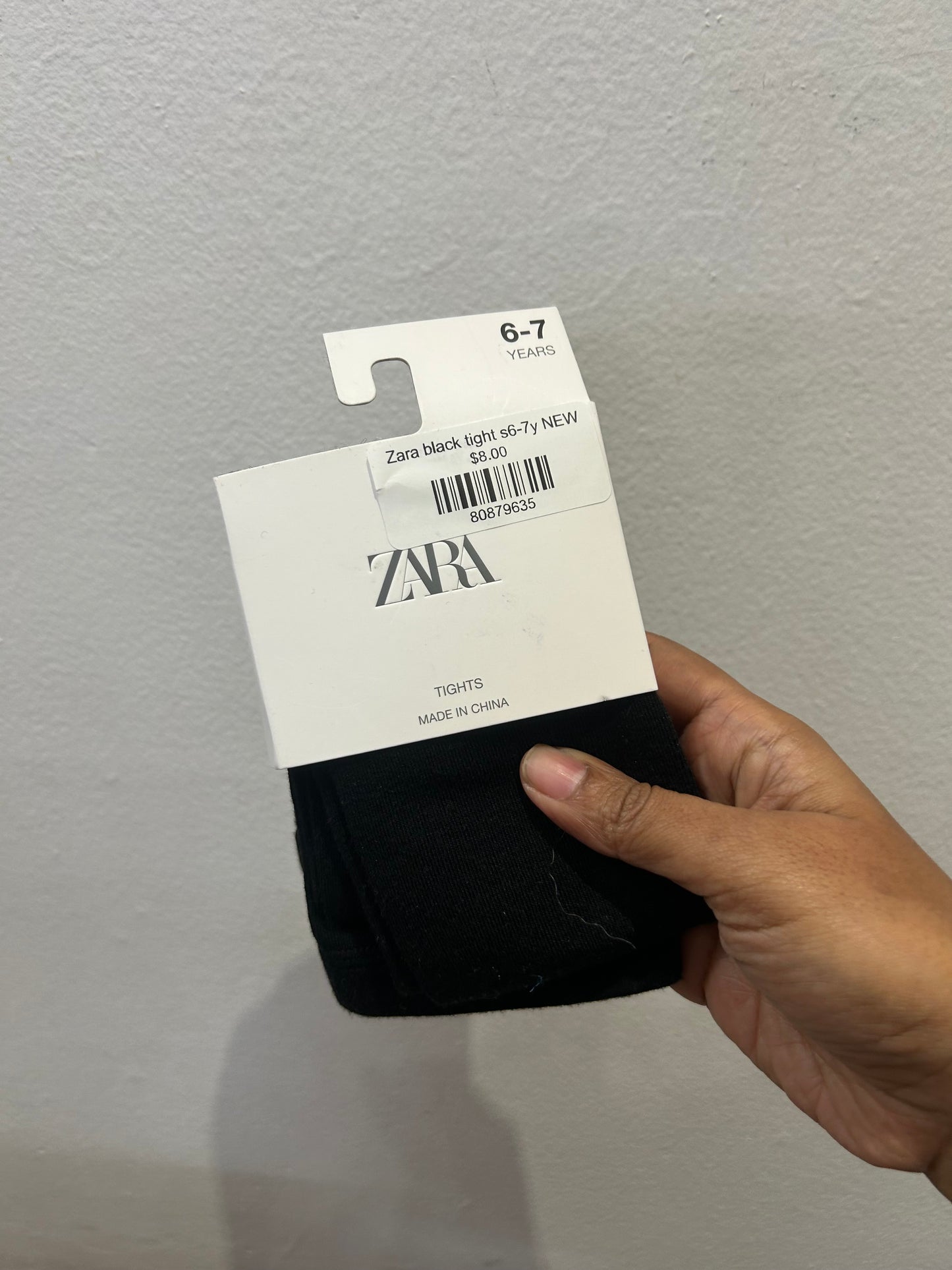Zara black tight s6-7y NEW