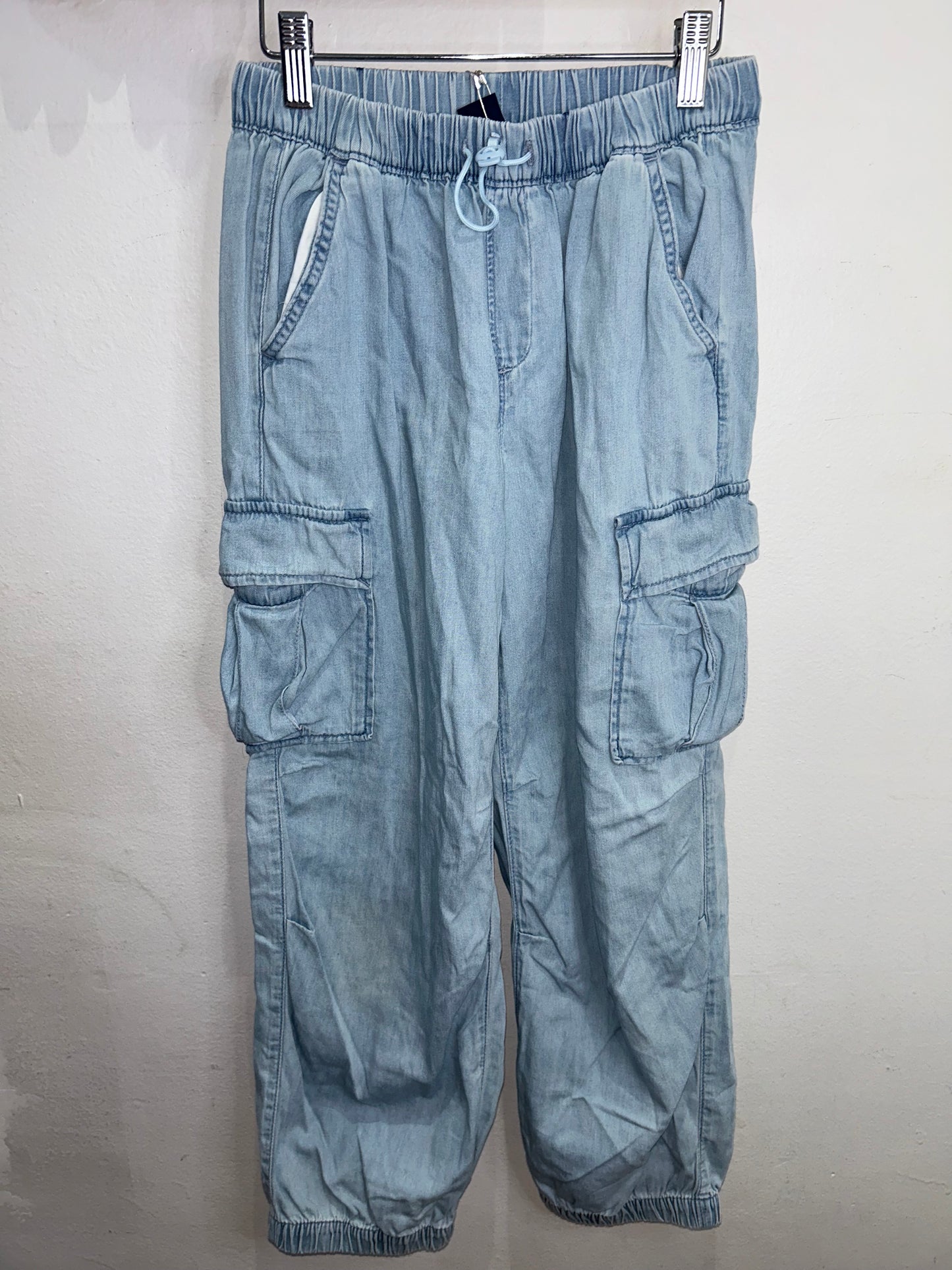 Elastic waist denim cargo pants 12y