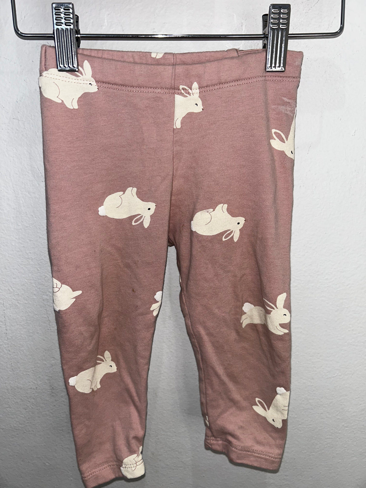 Pink bunny leggings 9-12m