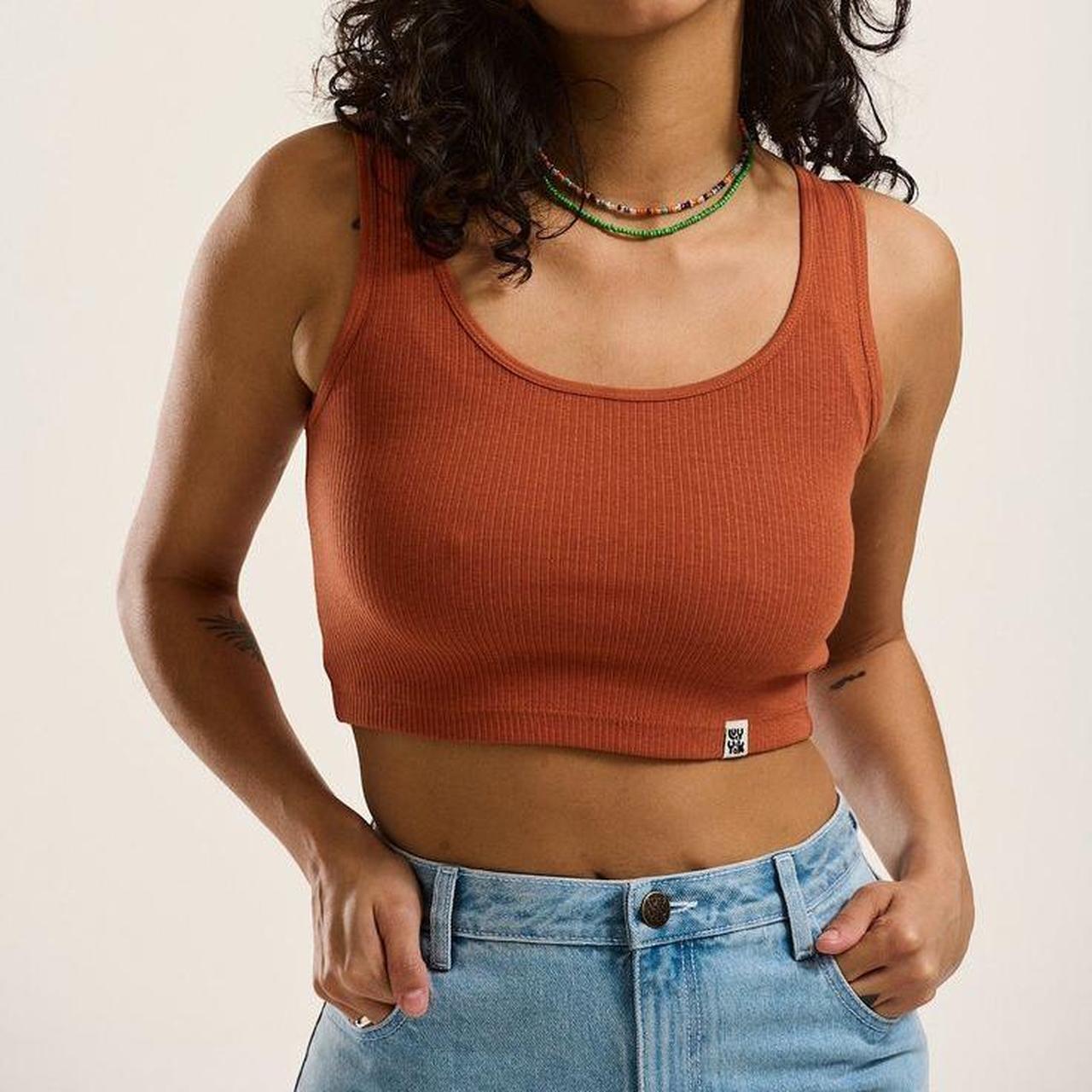 Orange and lavender crop tanktop M