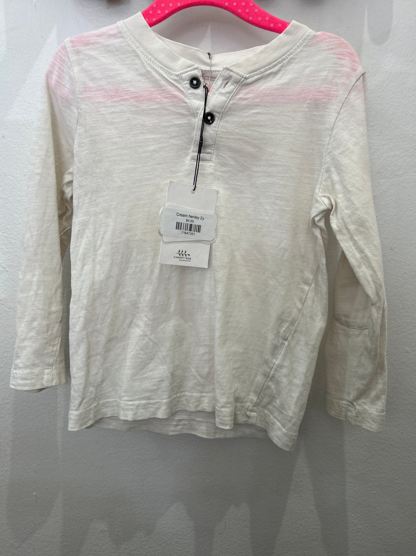 Cream henley 2y