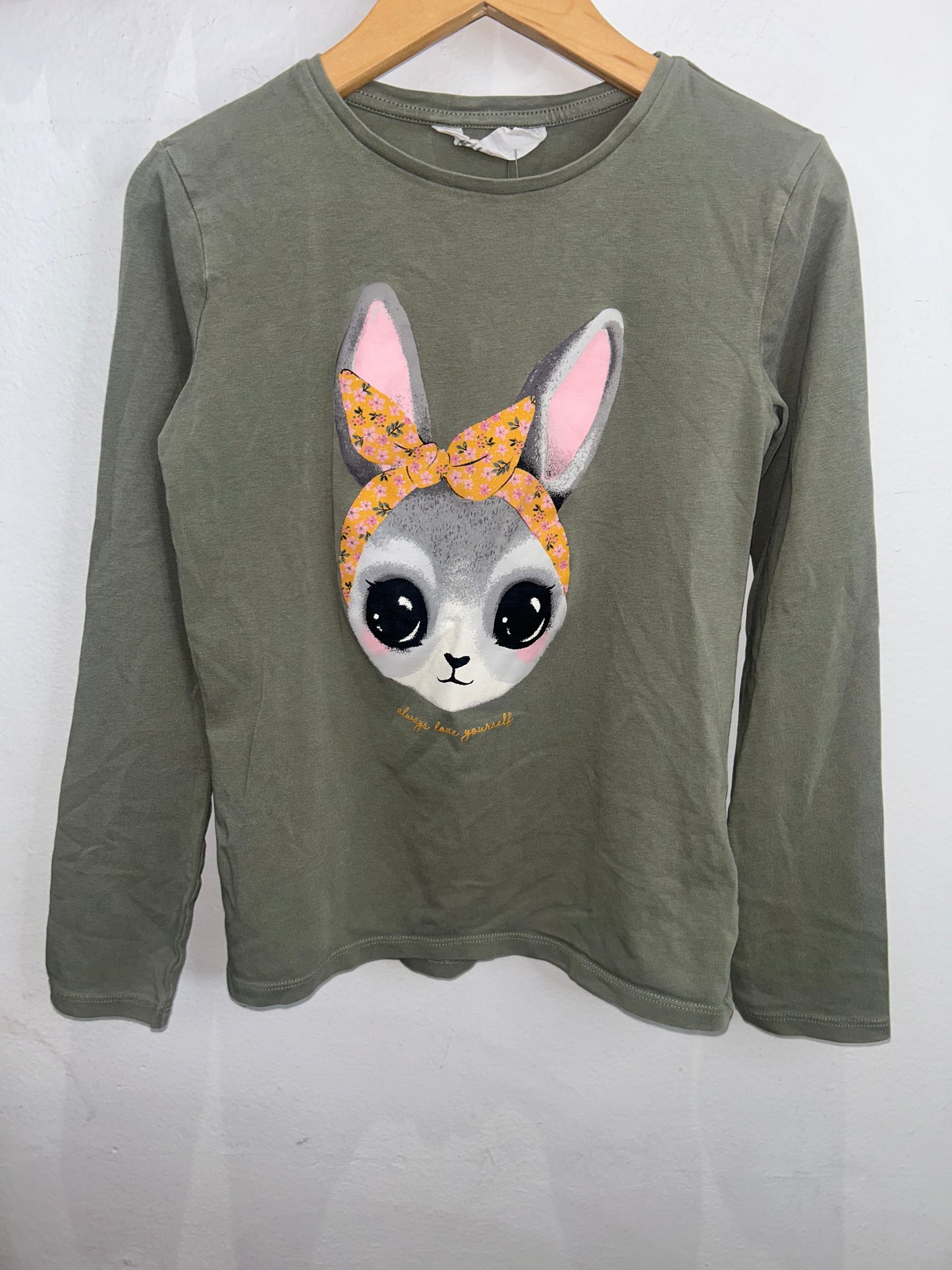 Olive bunny longsleeve 8-10y