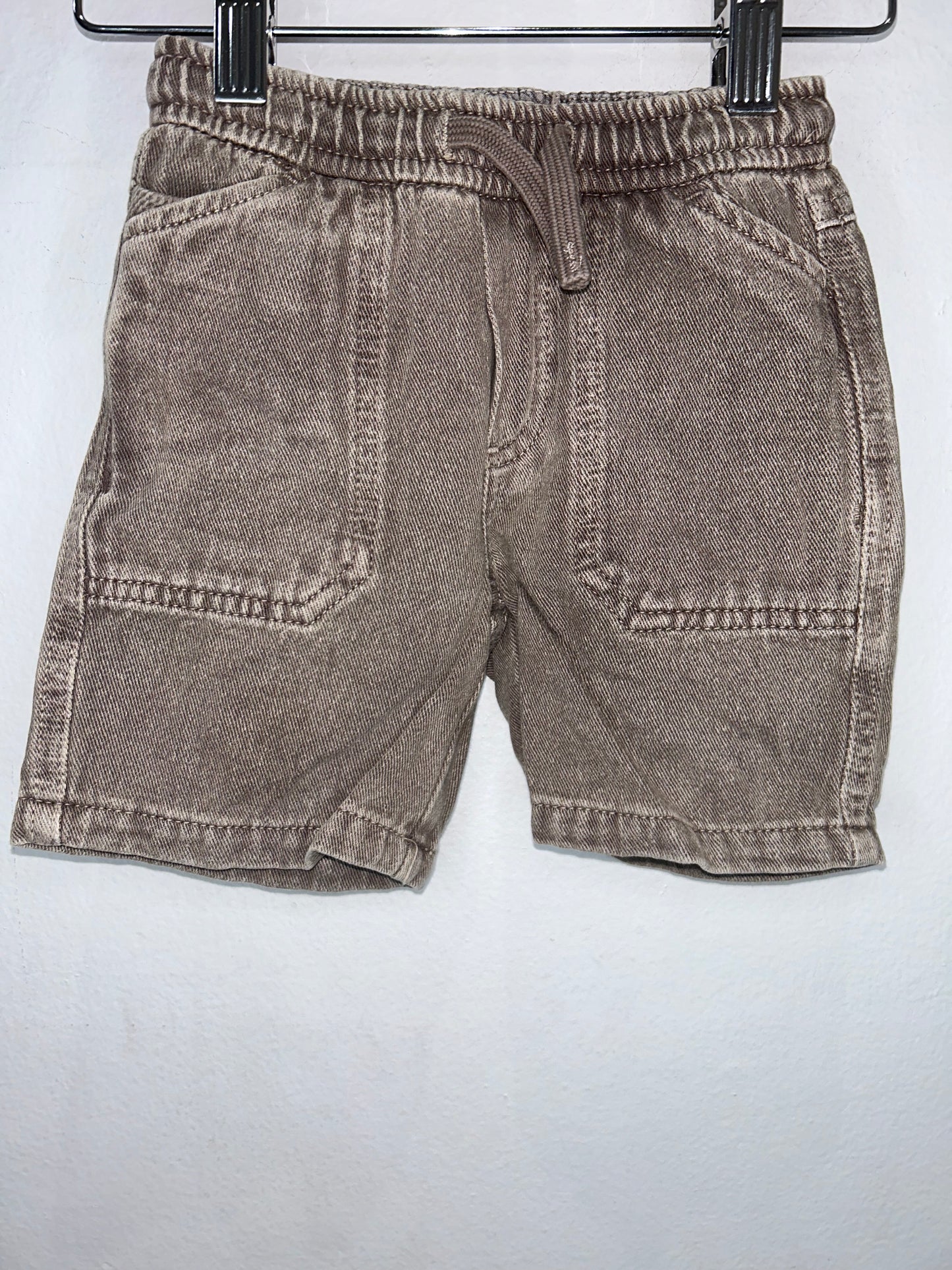 Brown pull-on denim shorts 2y