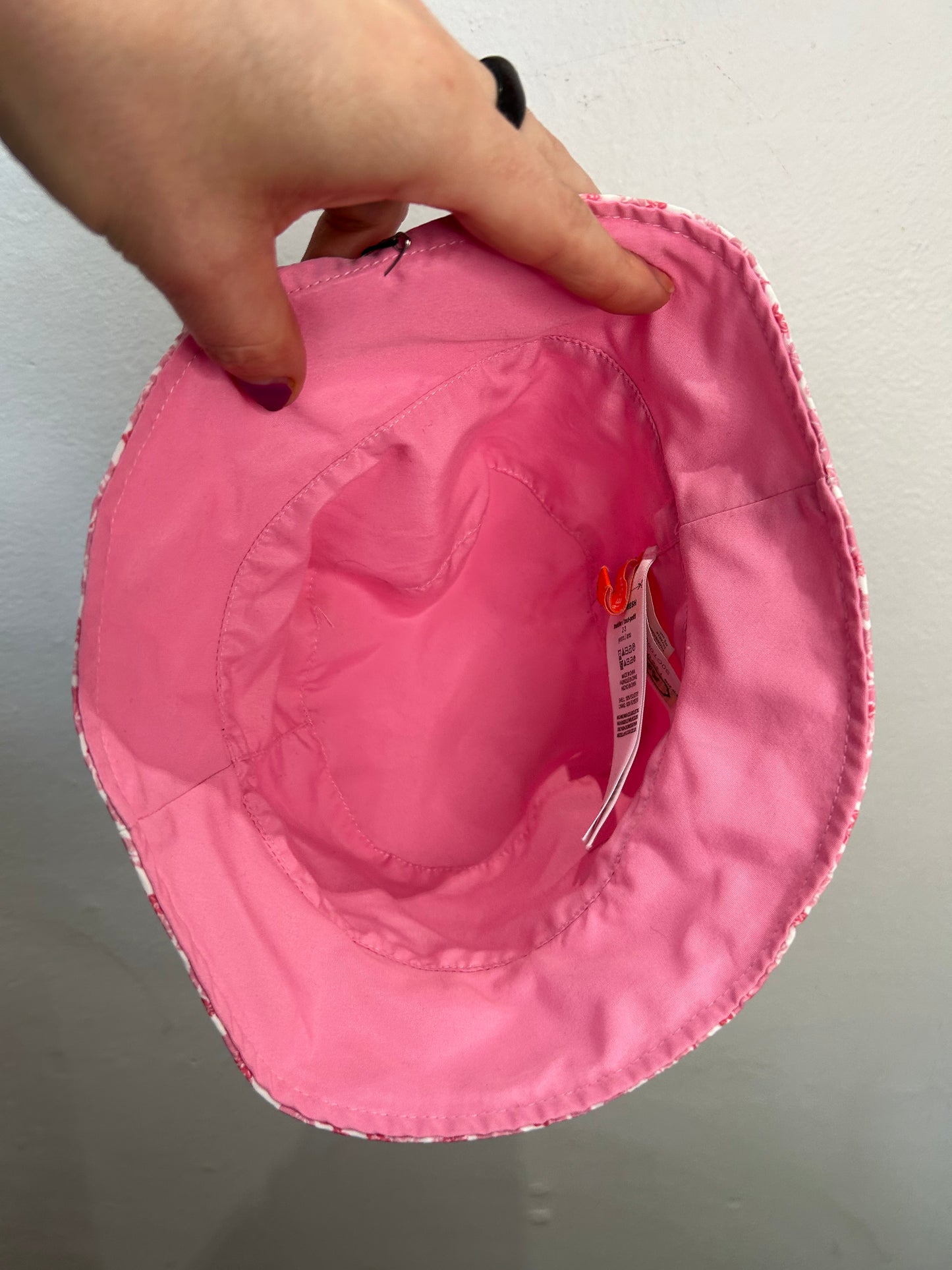 Pink floral hat 2-3y