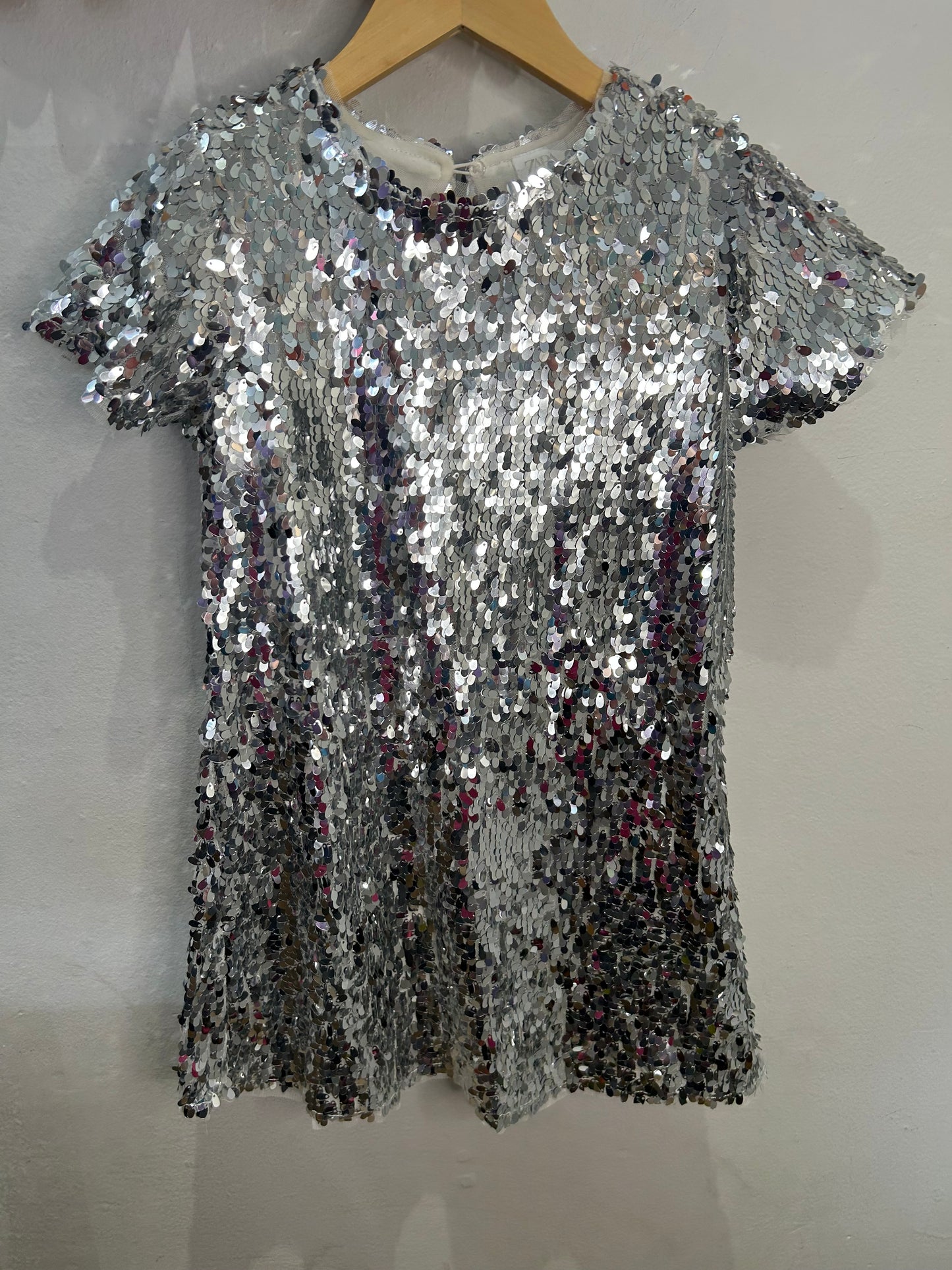 Silver sequin dress 8y