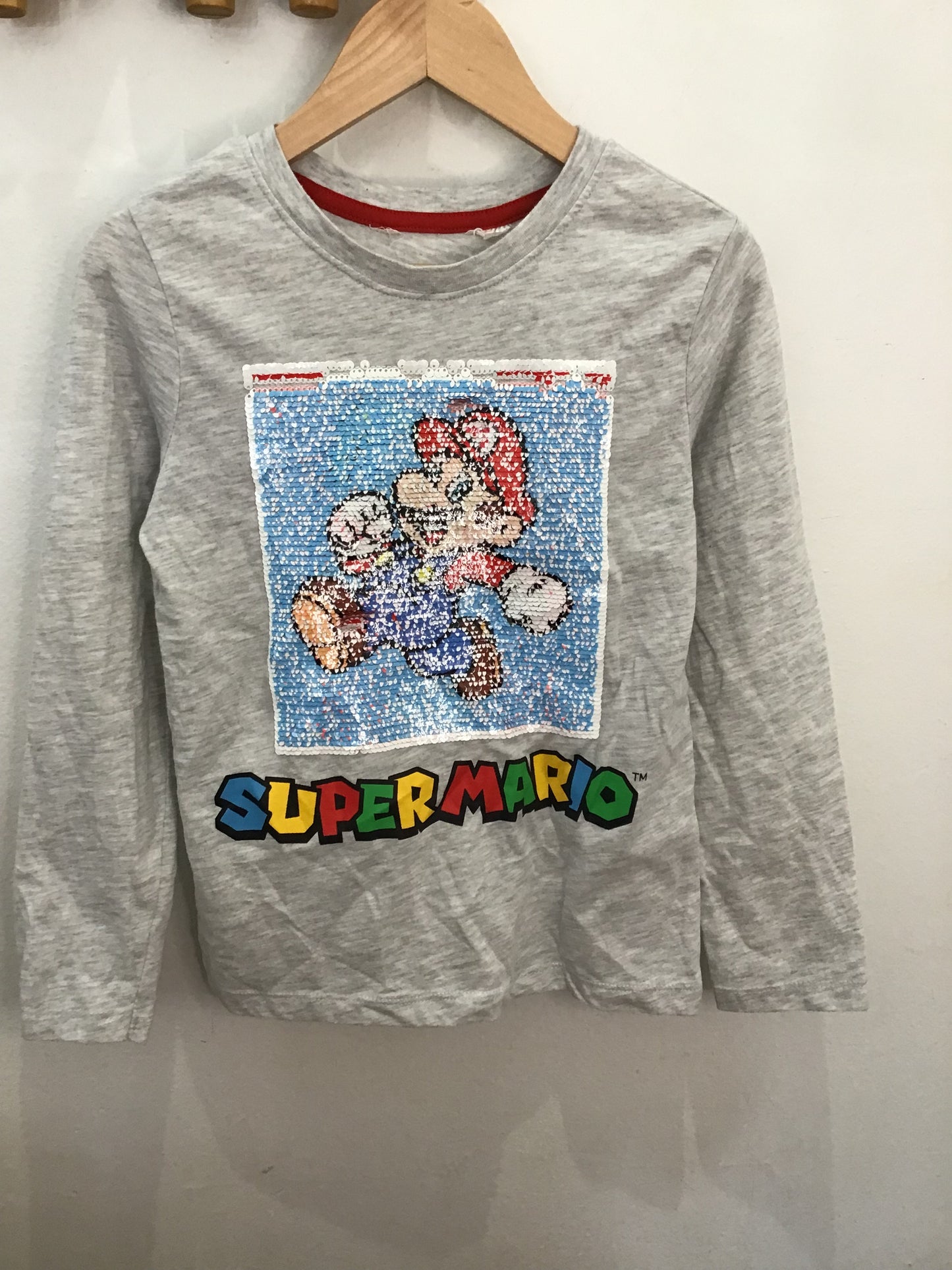 Super mario sequin long sleeve 8-10y