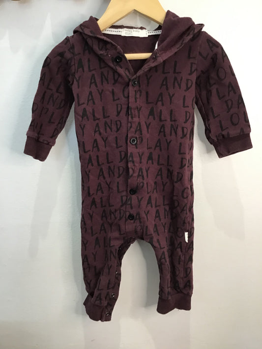 Romper play all day plum 9m