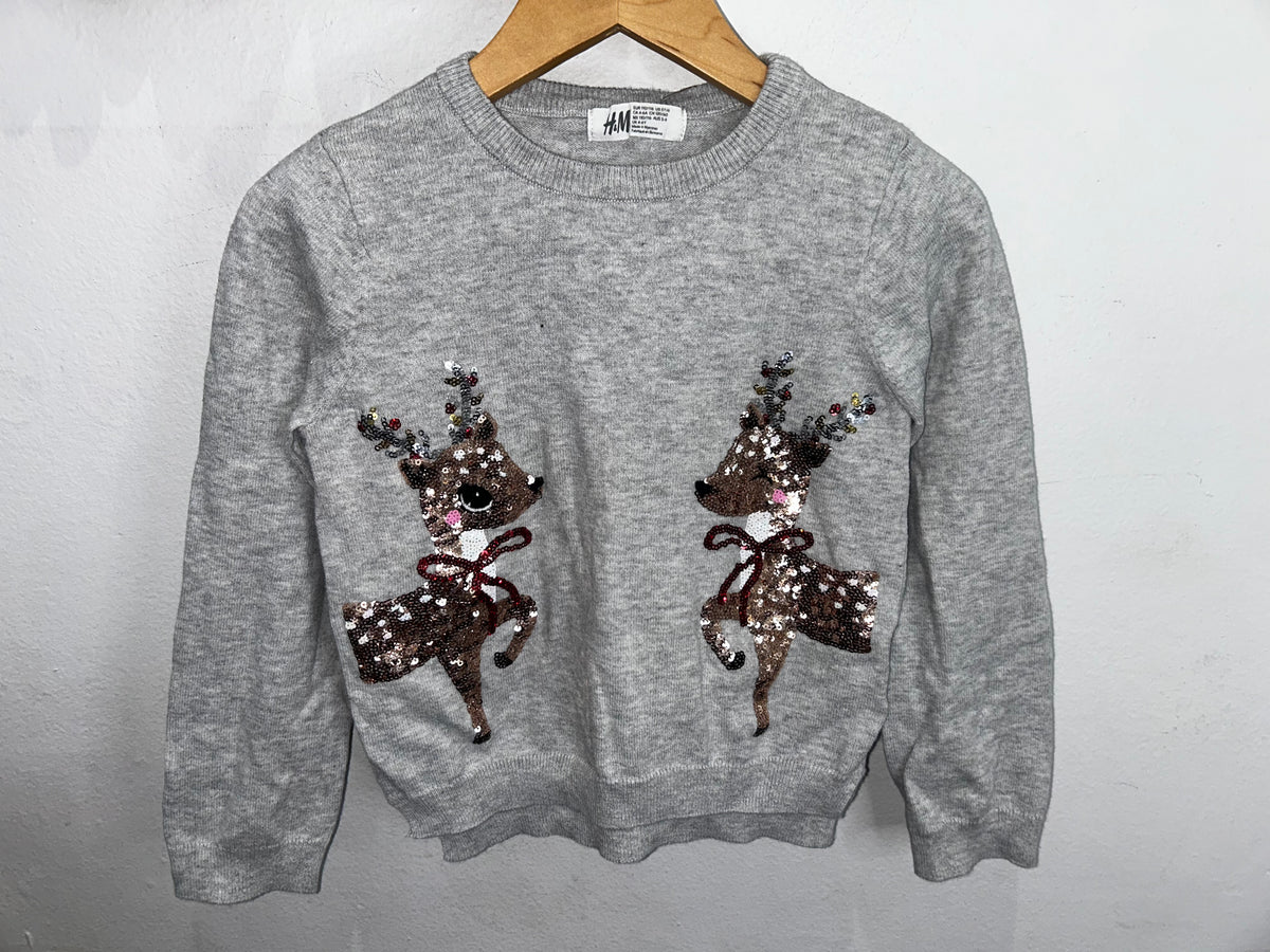 Sparkly rudolph sweater 4-6y