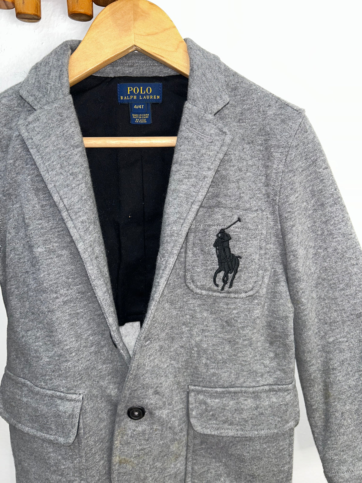 Grey fleece blazer 4y