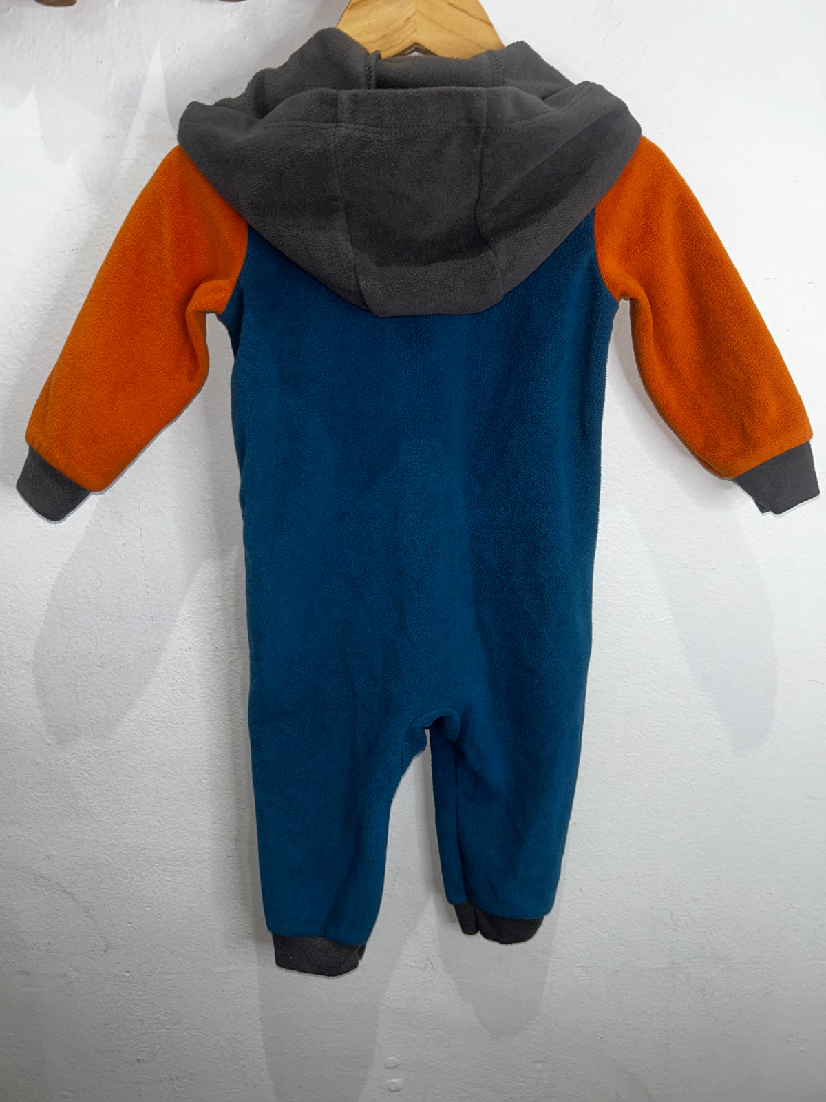 Teal fleece romper 12m