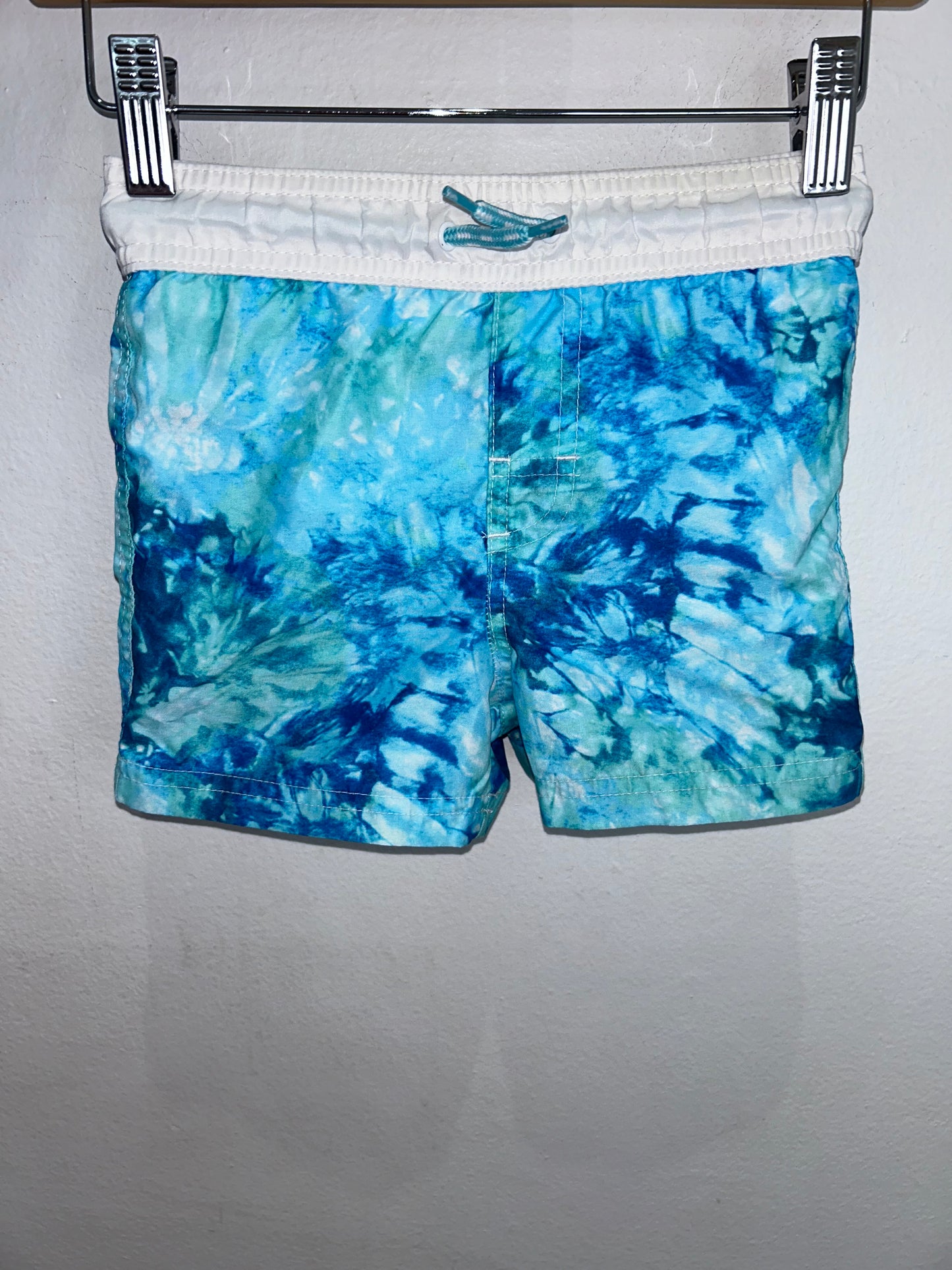 Blue tyedye swim shorts 2y
