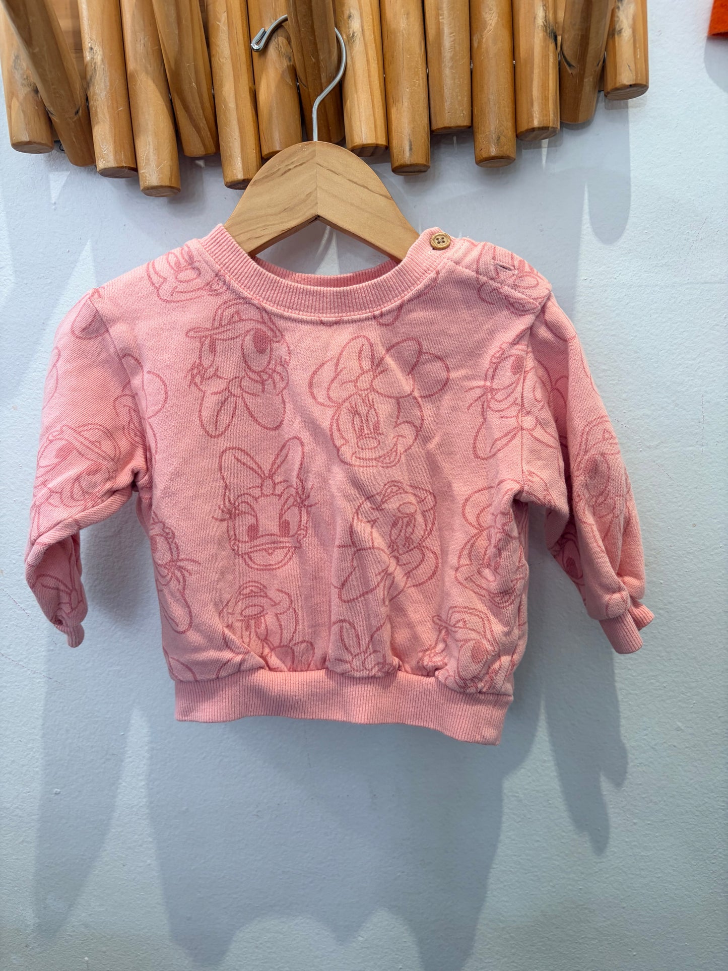 Minnie pink pullover 12m