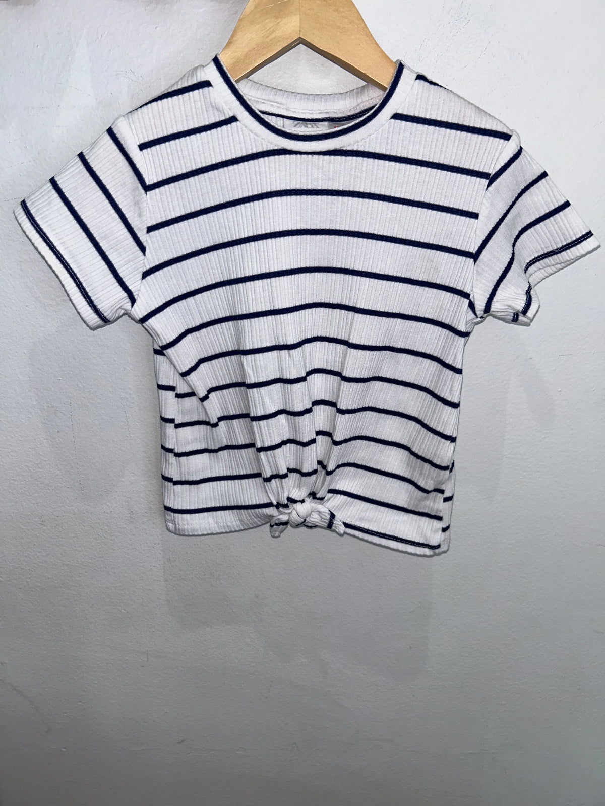Blue striped tie tee 4-5y