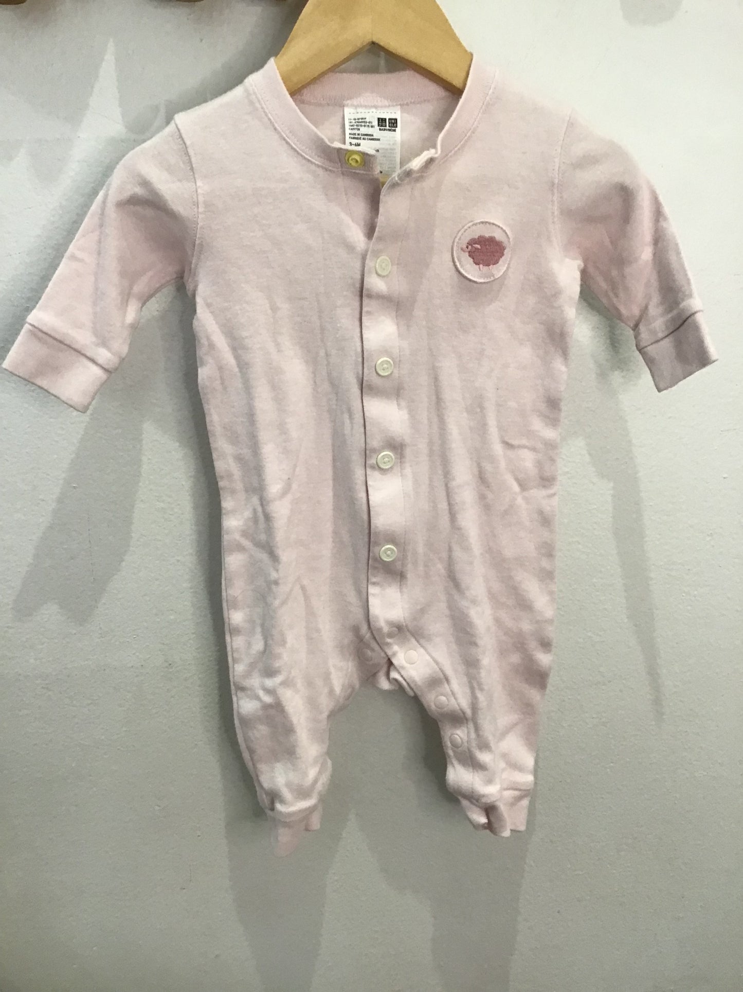 Pink snap sleeper 3-6m