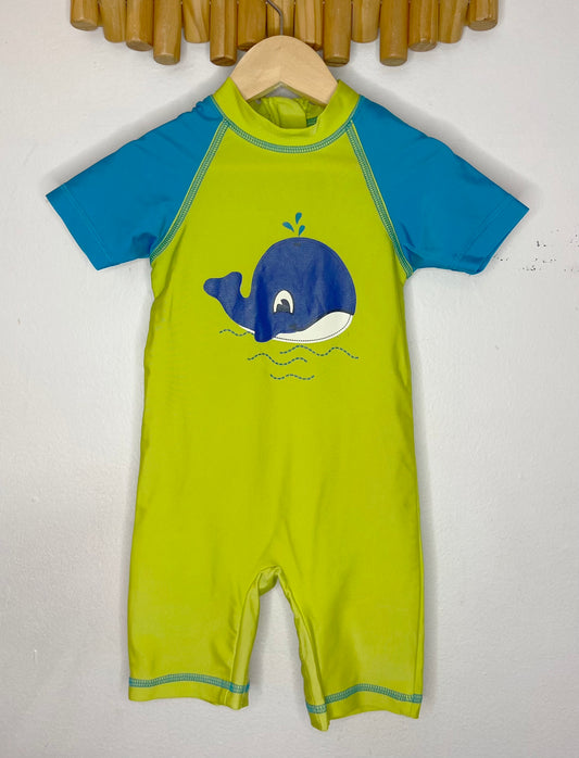 Green whale swimsuit 18-24m