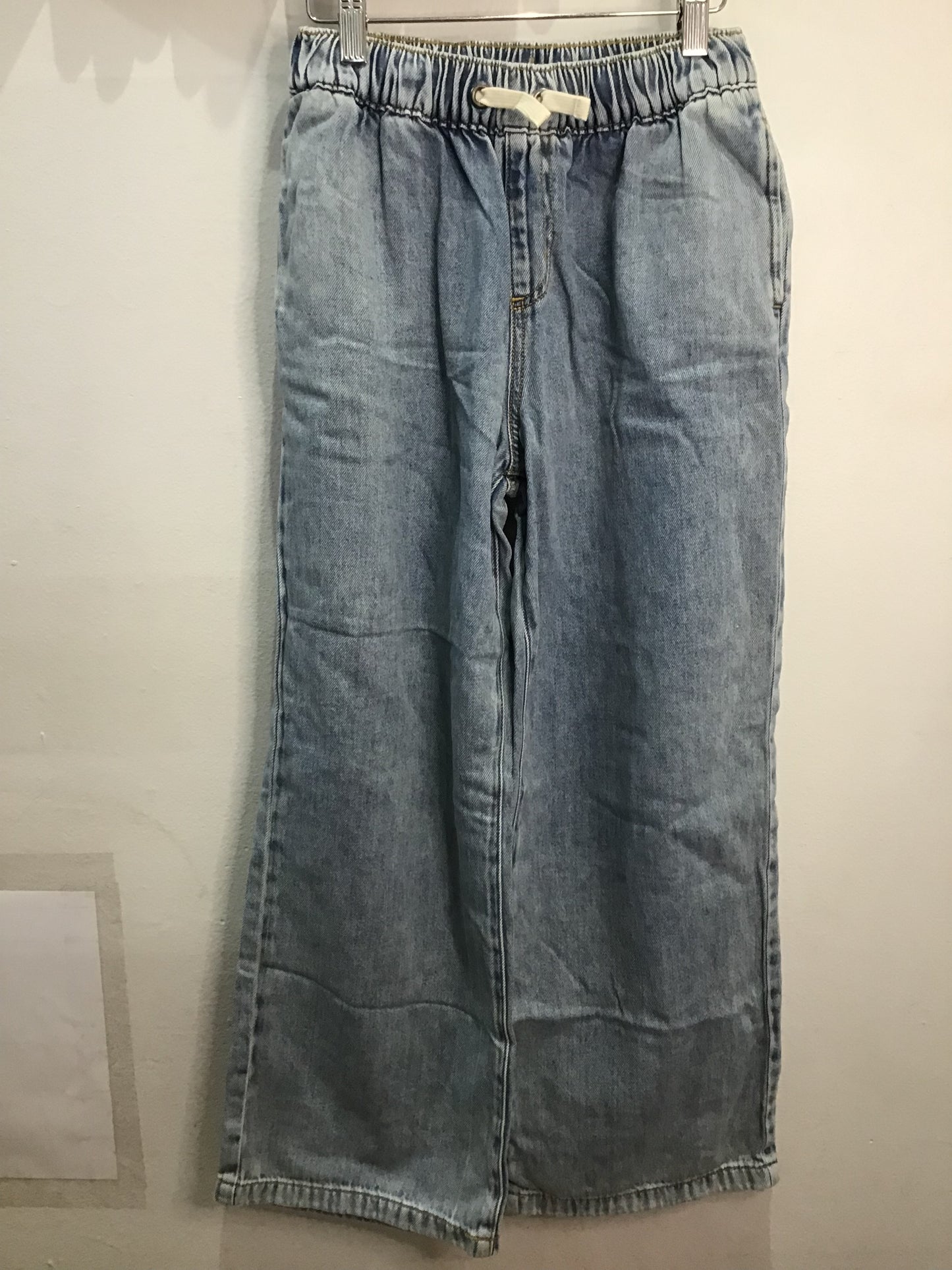 Acid wash wide leg jeans 10-12y