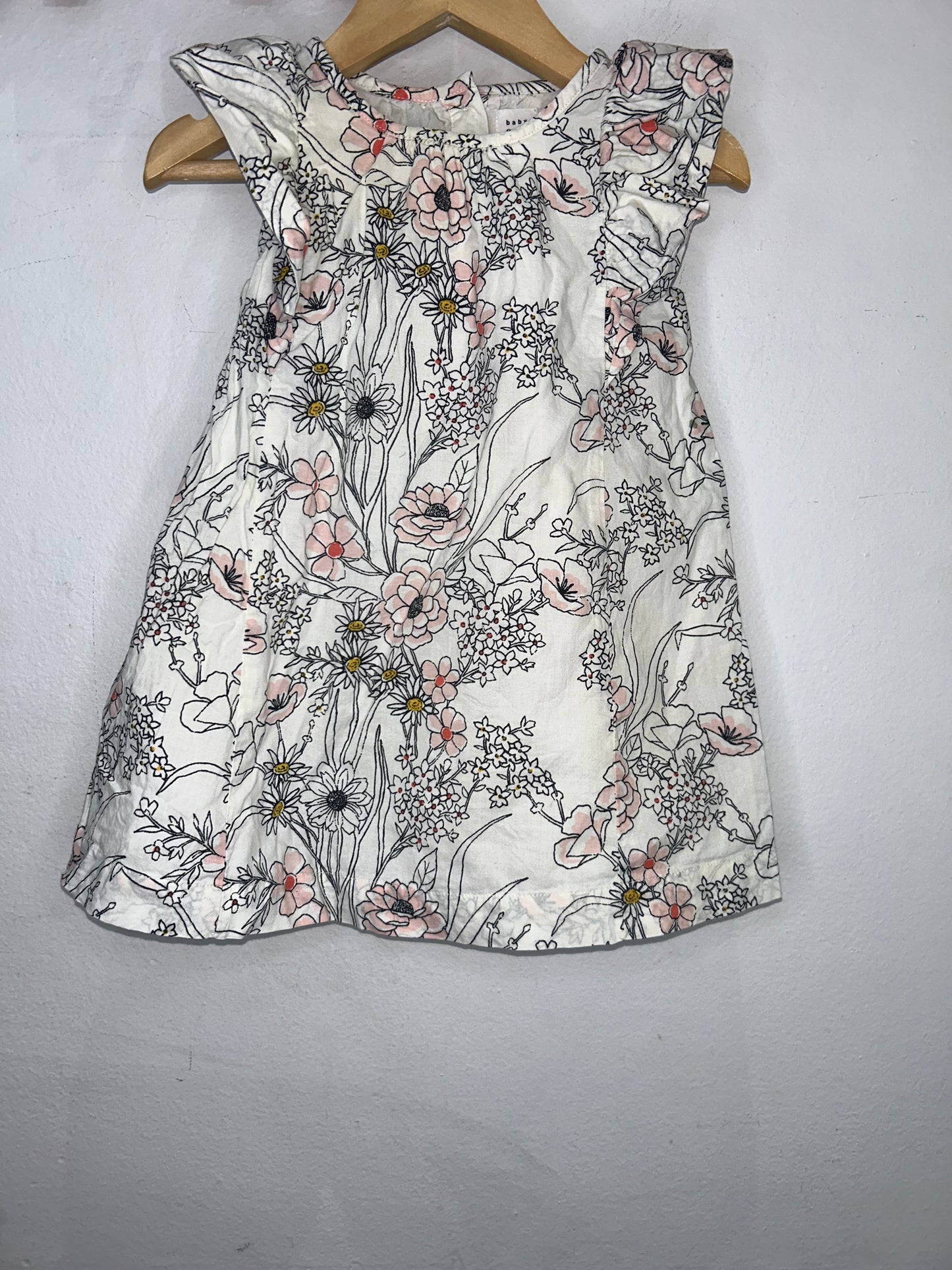 Black and white flowers dress 18-24m