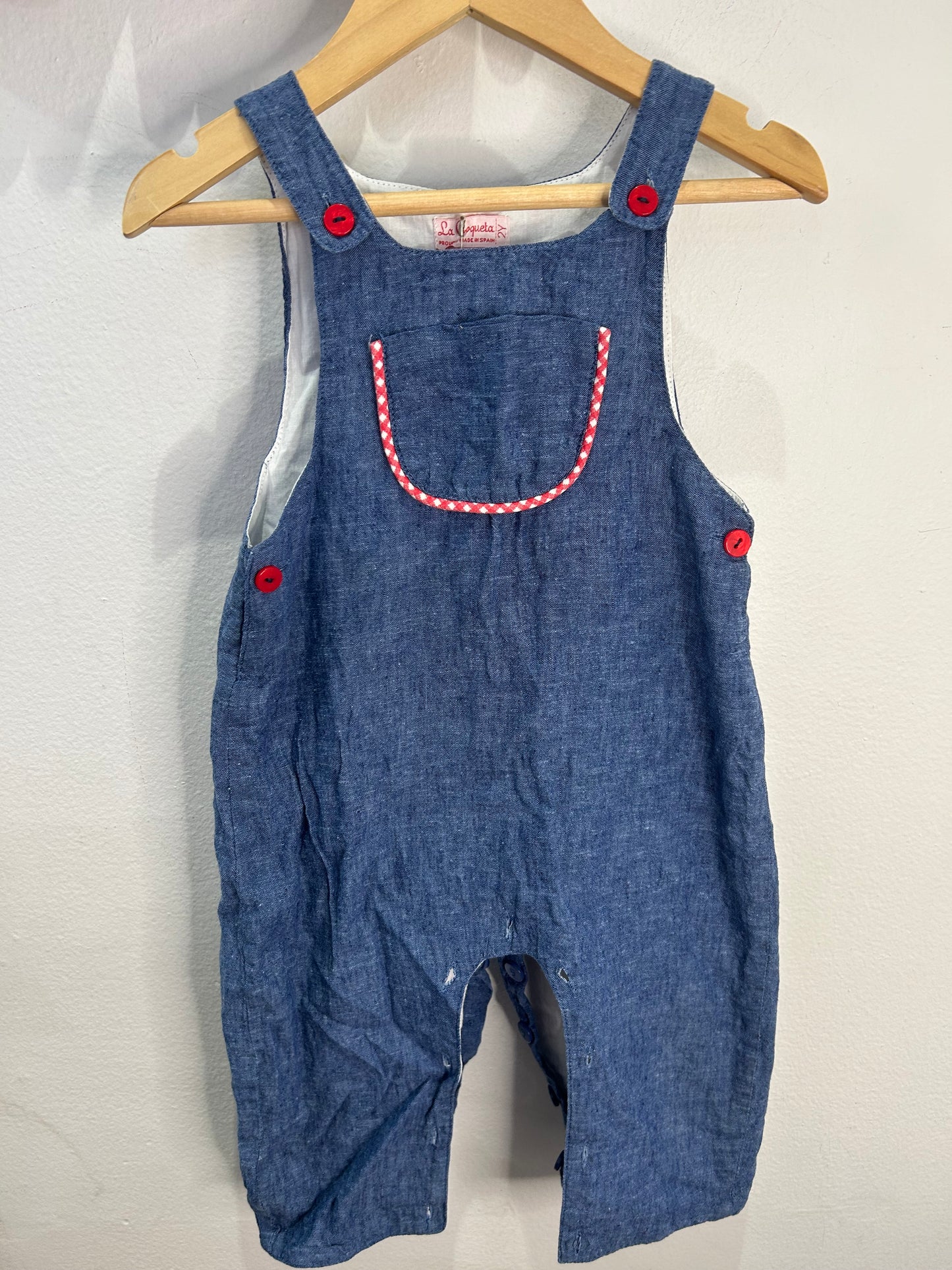La Coqueta Gingham pocket romper 2y