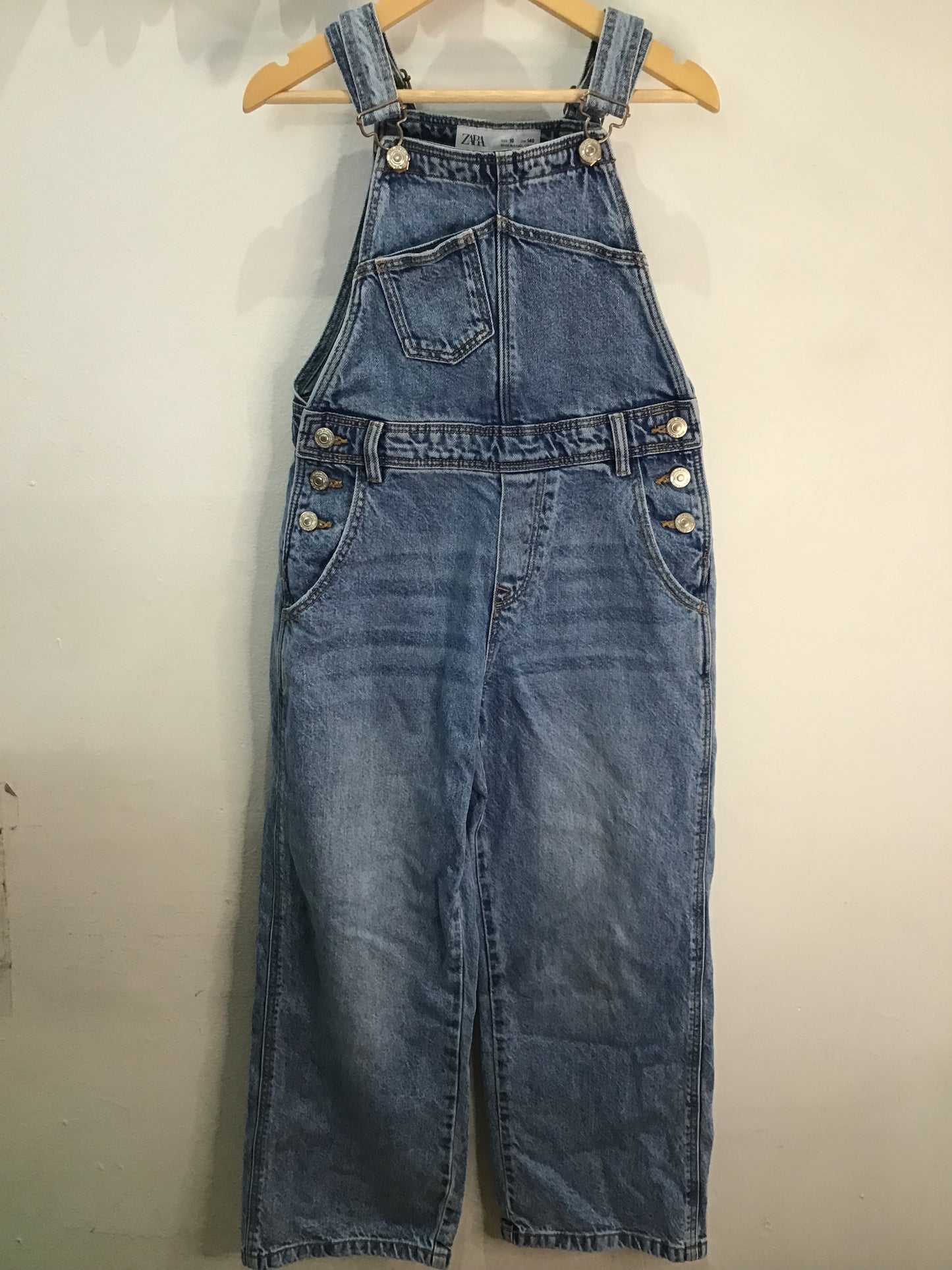 Wide leg denim overalls 10y