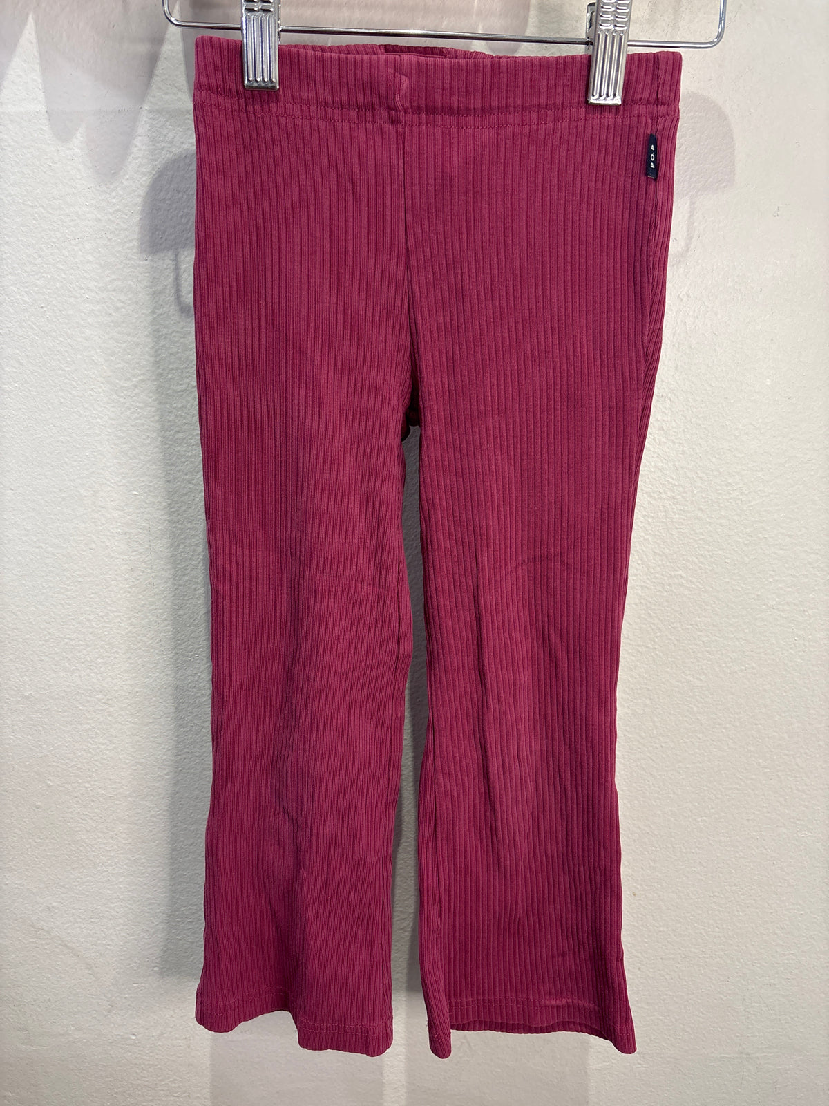 Raspberry flare rib pants 3-4y