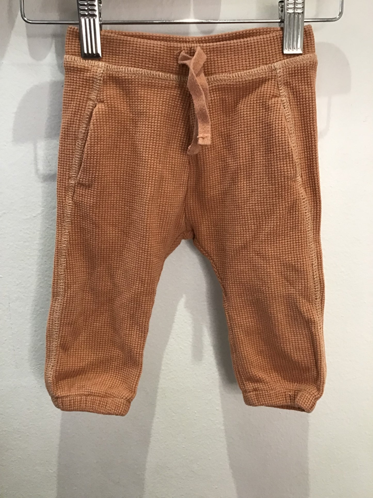 Peach waffle joggers 6-9m