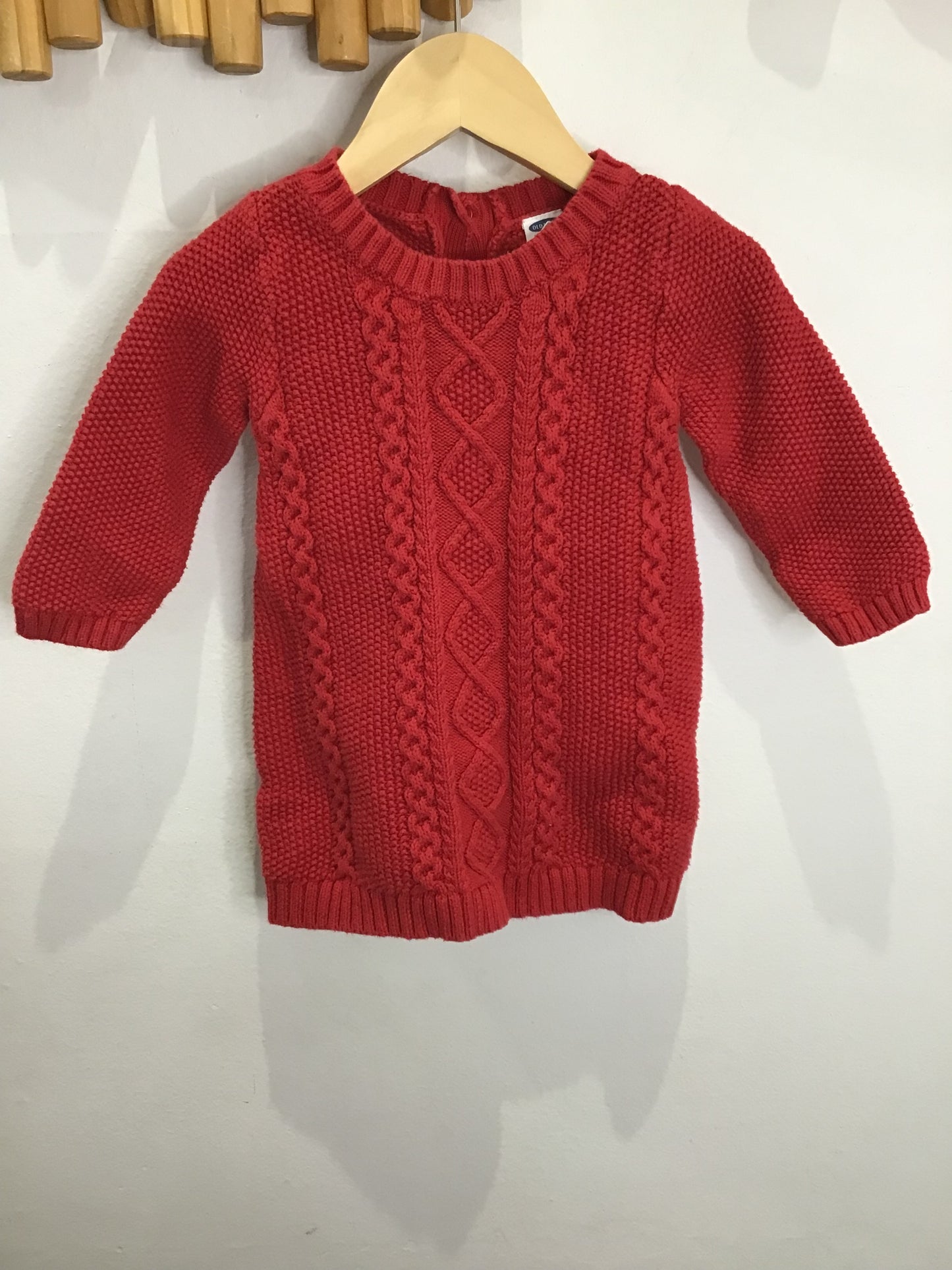 Red sweater dress 6-12m