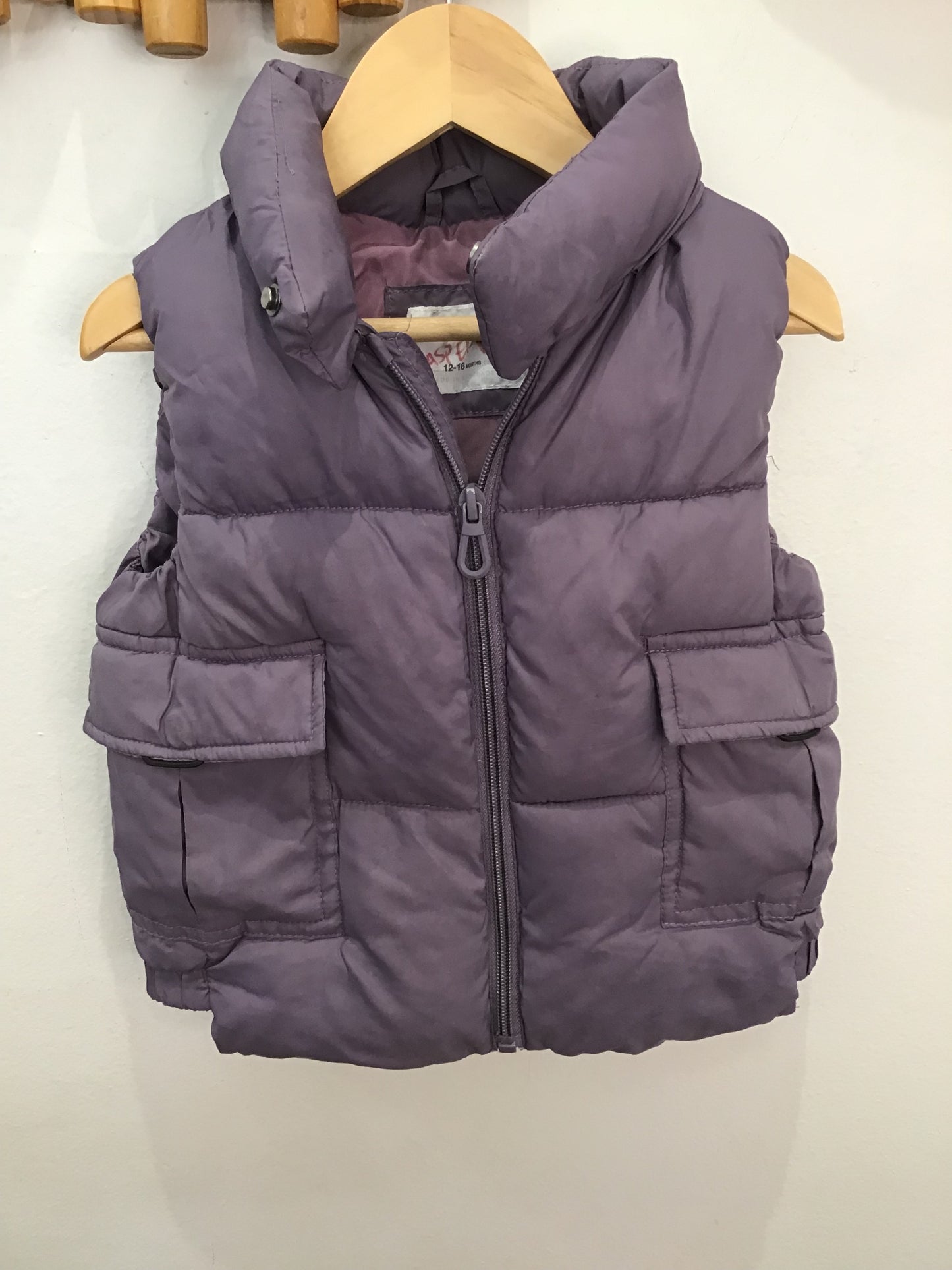 Purple puffer vest 12-18m