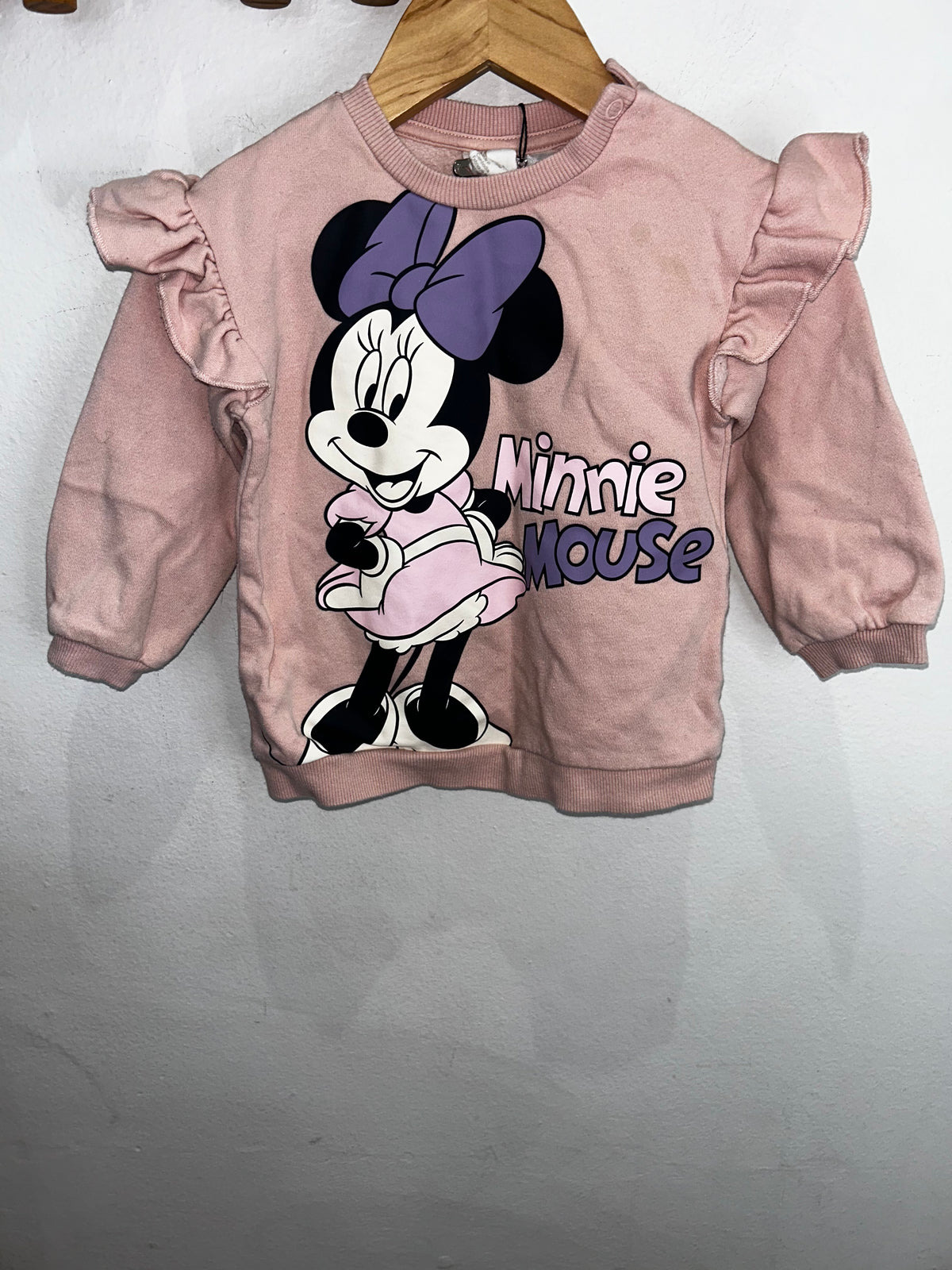 Minnie frilly sleeve pullover 12-18m