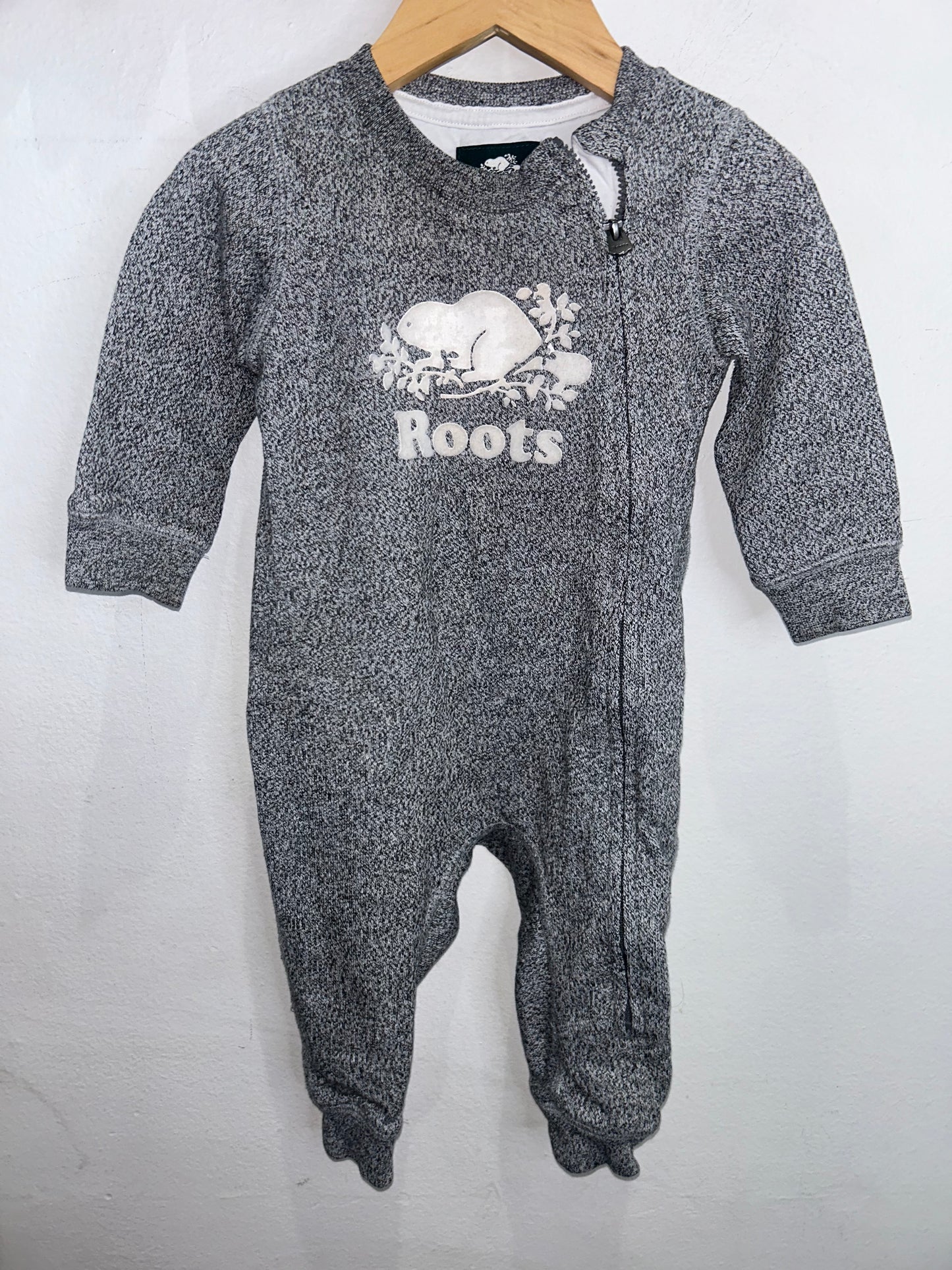 Roots grey romper 6-12m