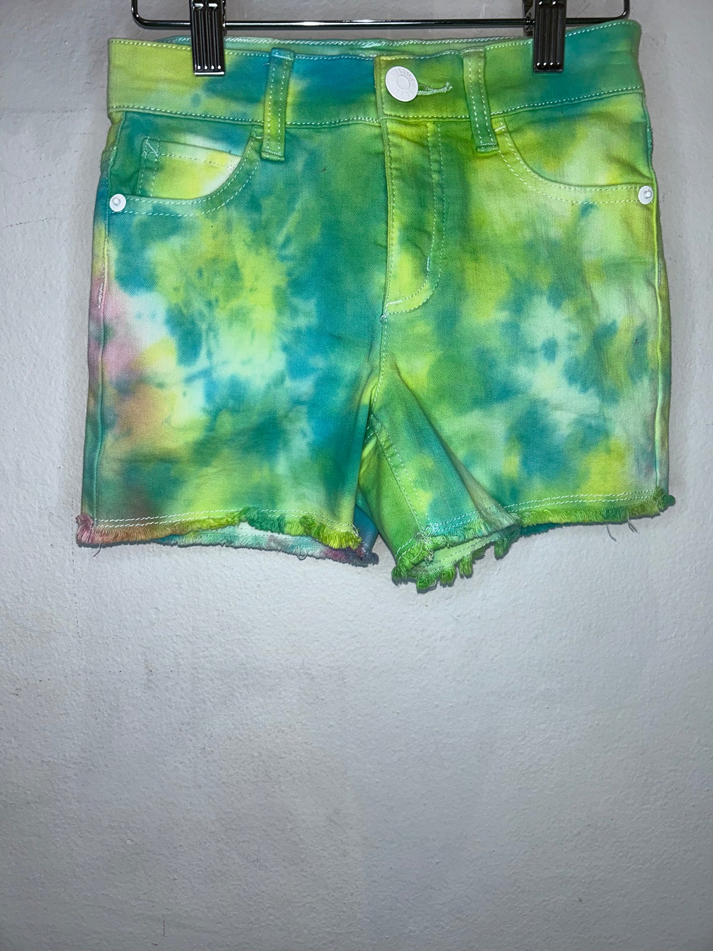 Green tye dye denim shorts 10y