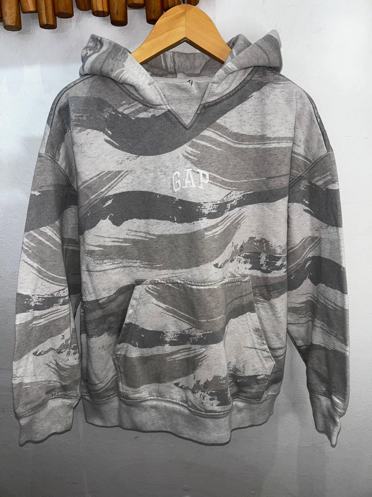 Grey print hoodie 8-9y