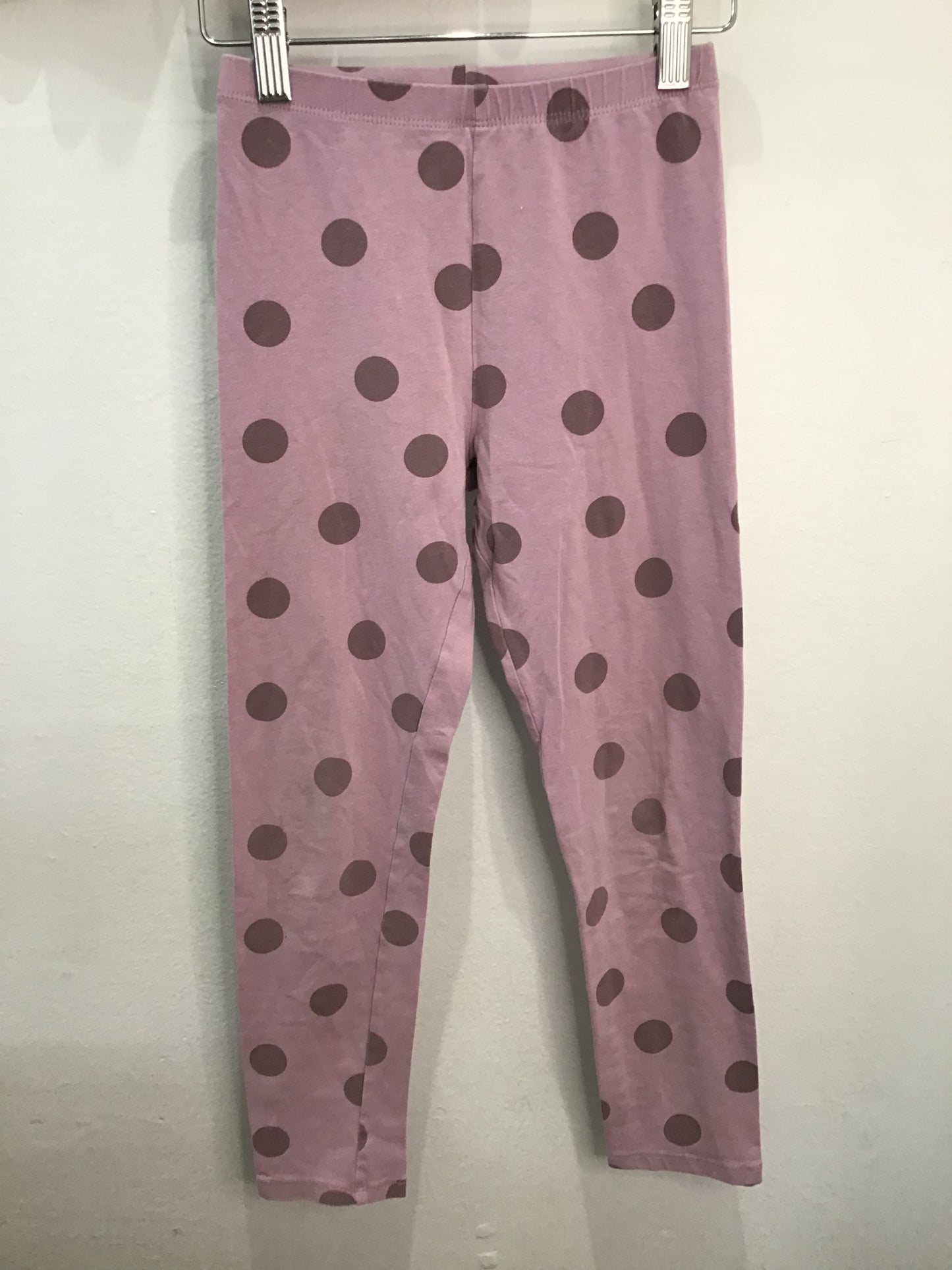 Pink dots fleece lined leggings 9-10y