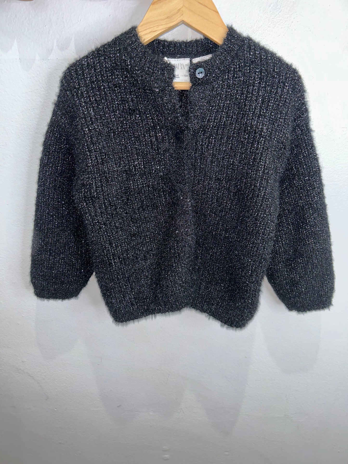 Black sparkly cardigan 3-4y