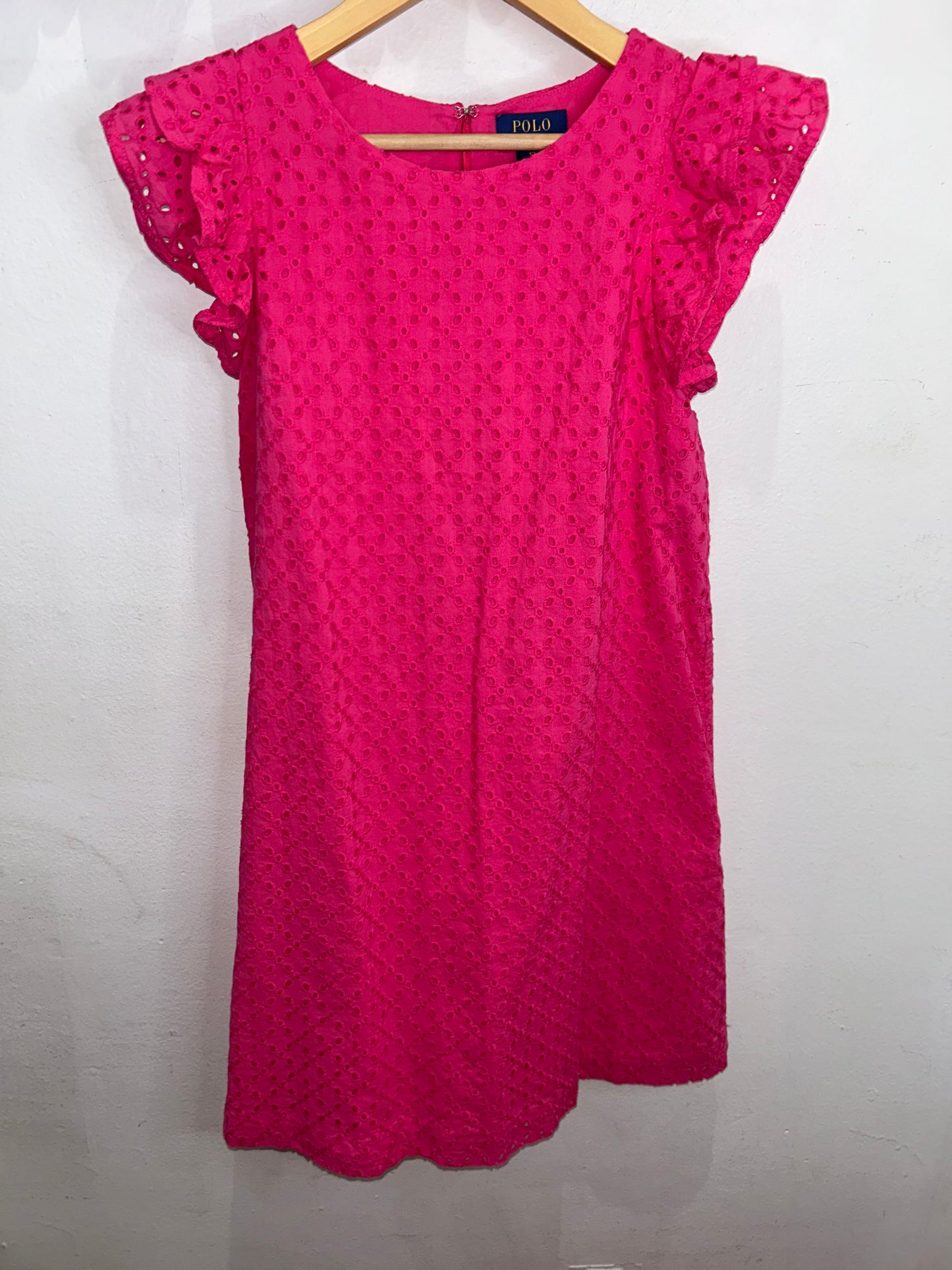 Polo pink eyelet dress 12y