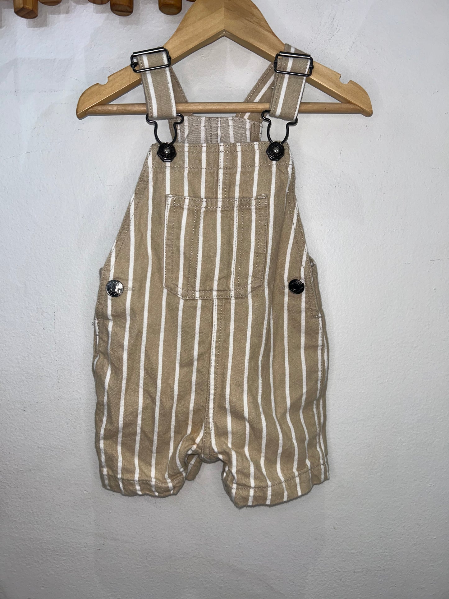 Beige stripes shorty romper 12-18m