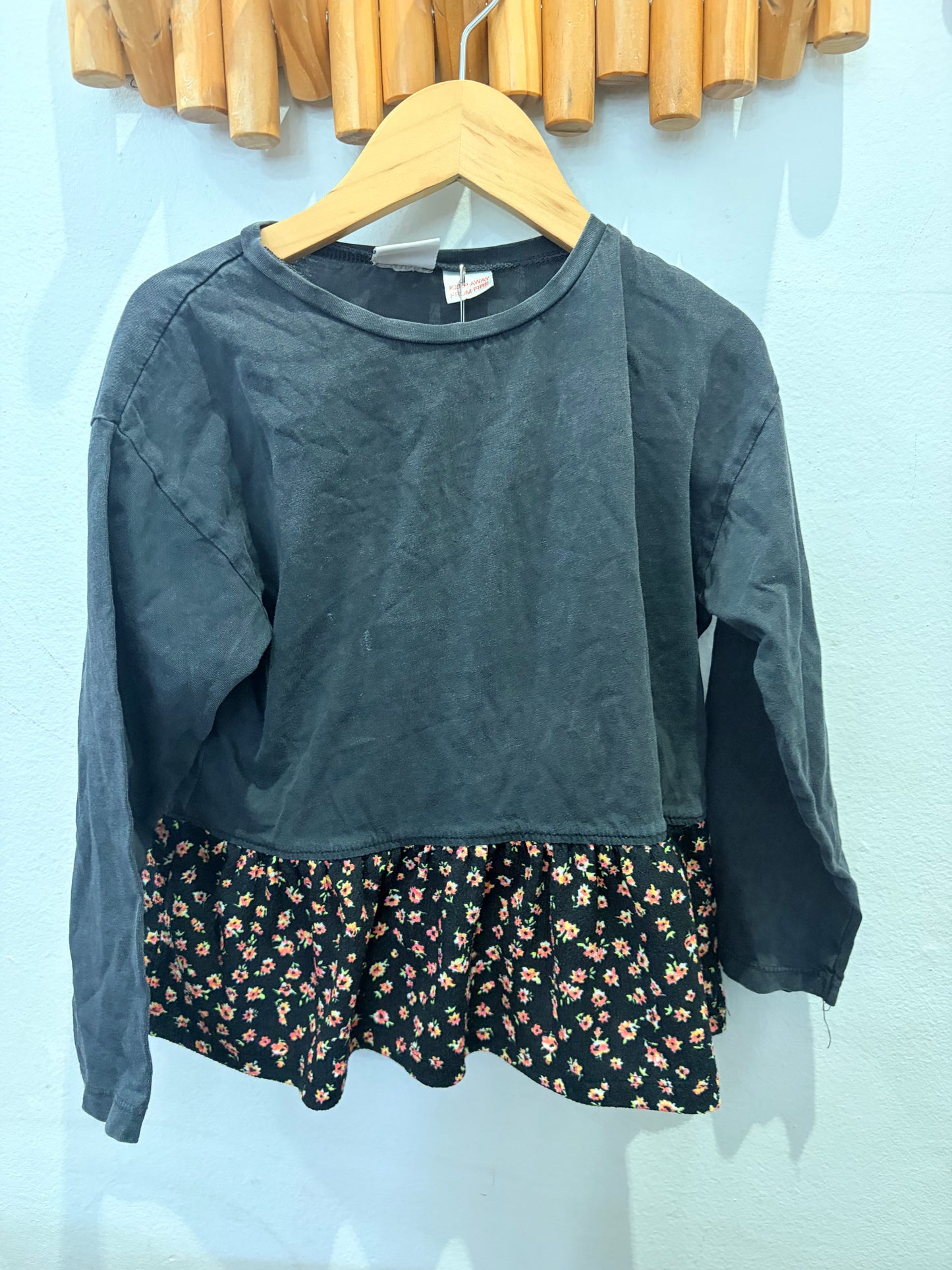 A-line floral detail tee 4-5y