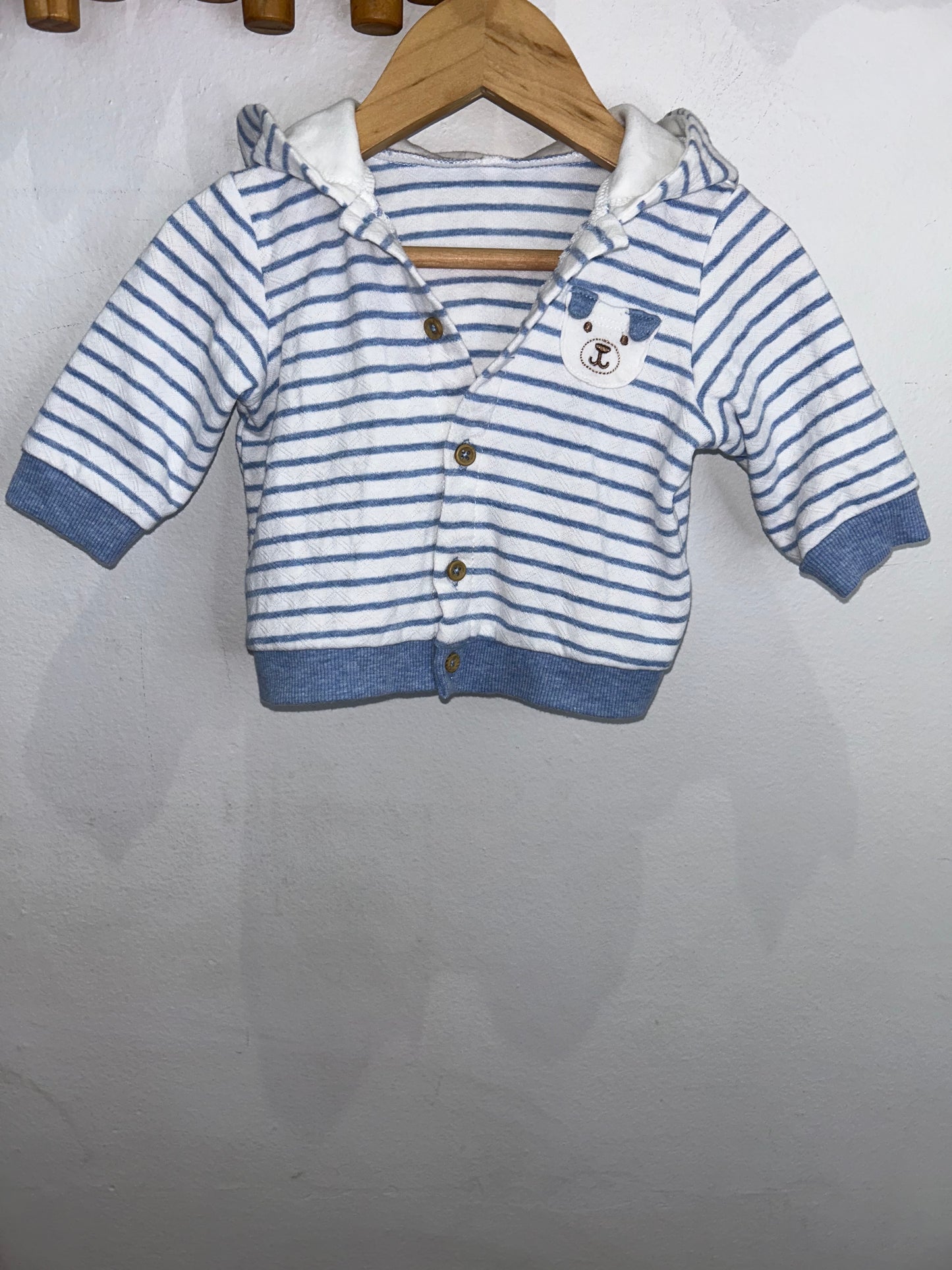 Blue striped cotton sweater 6m