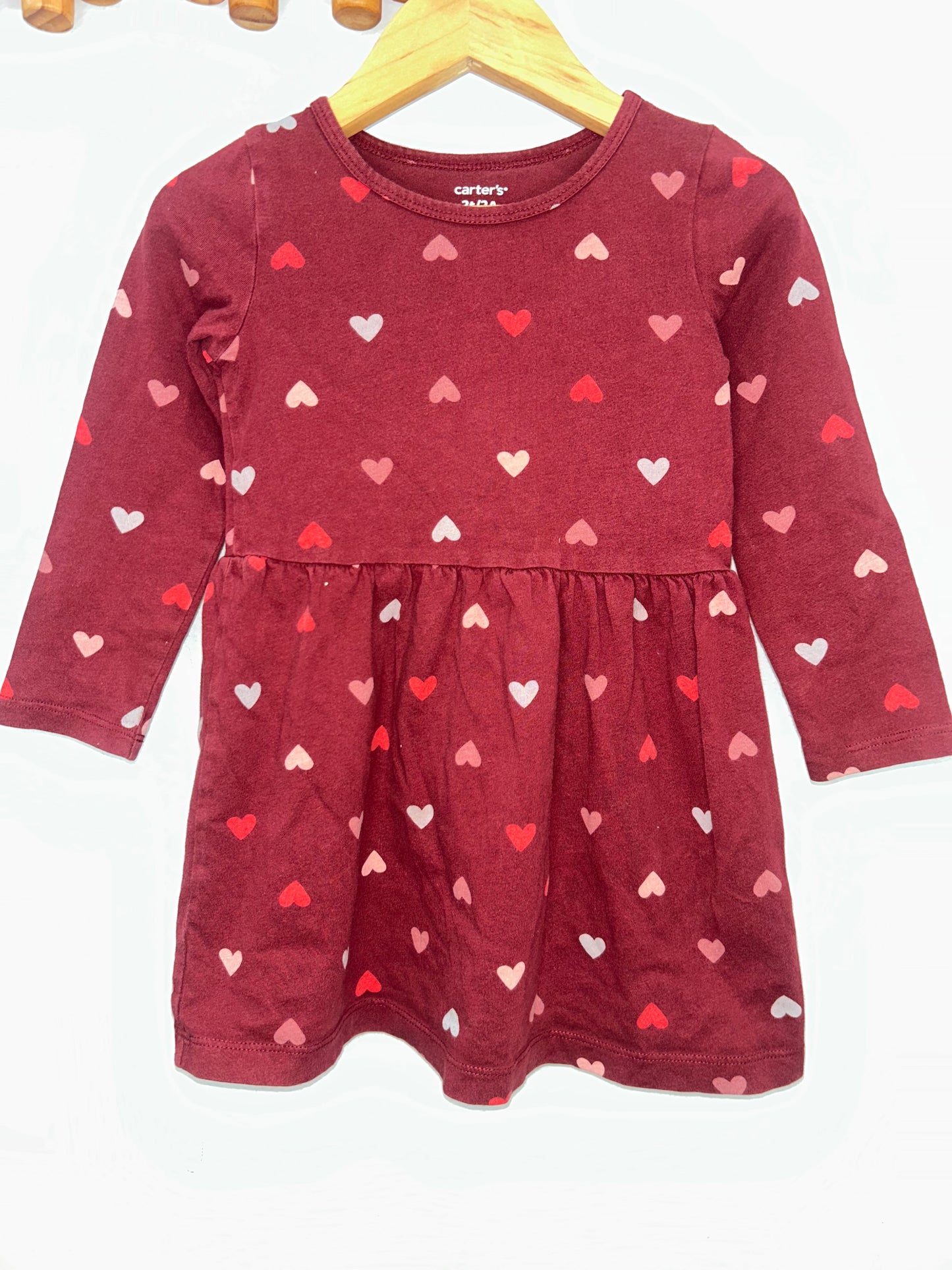 Red hearts dress 2y