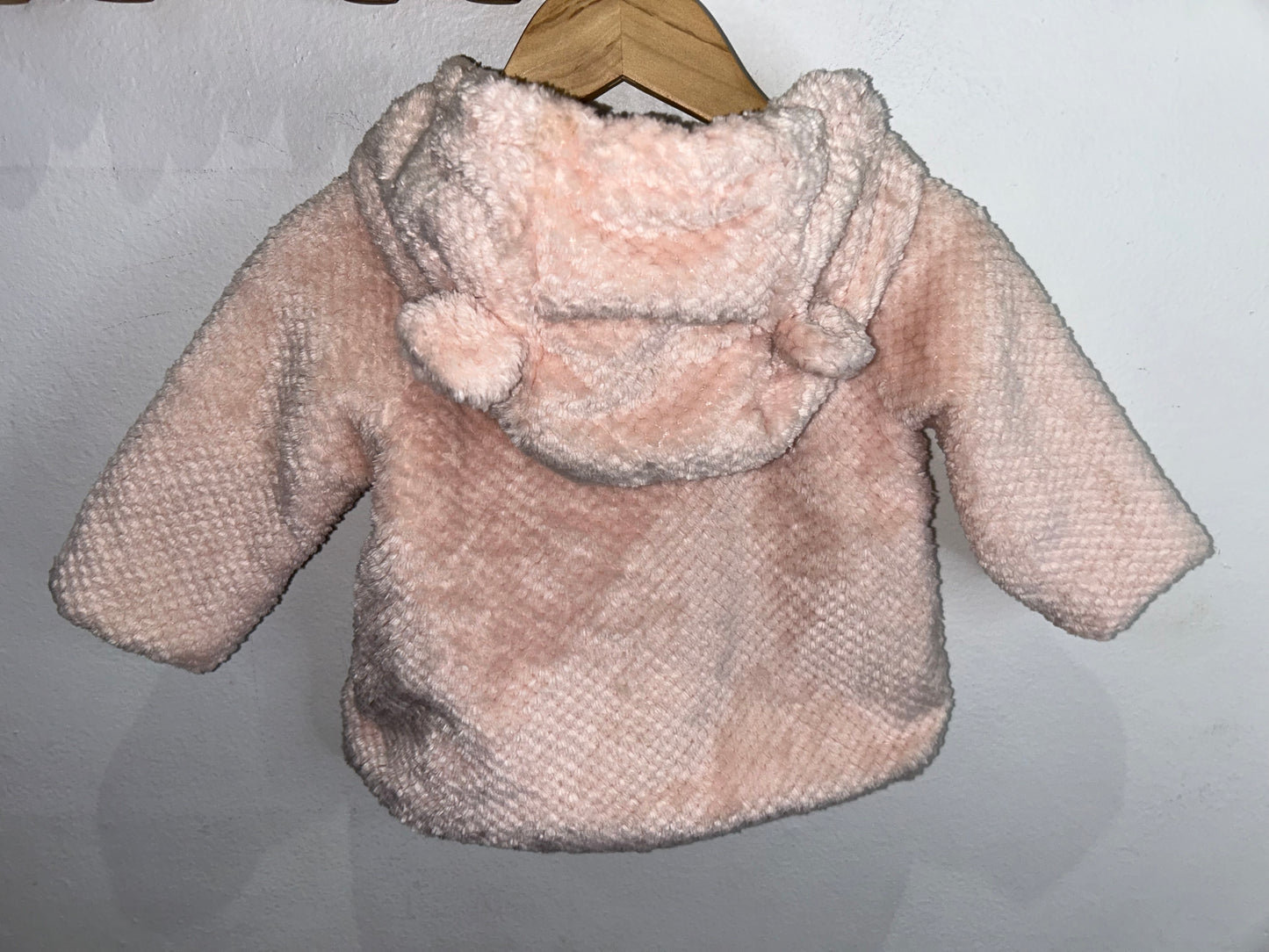 Light pink nubby coat 3-6m