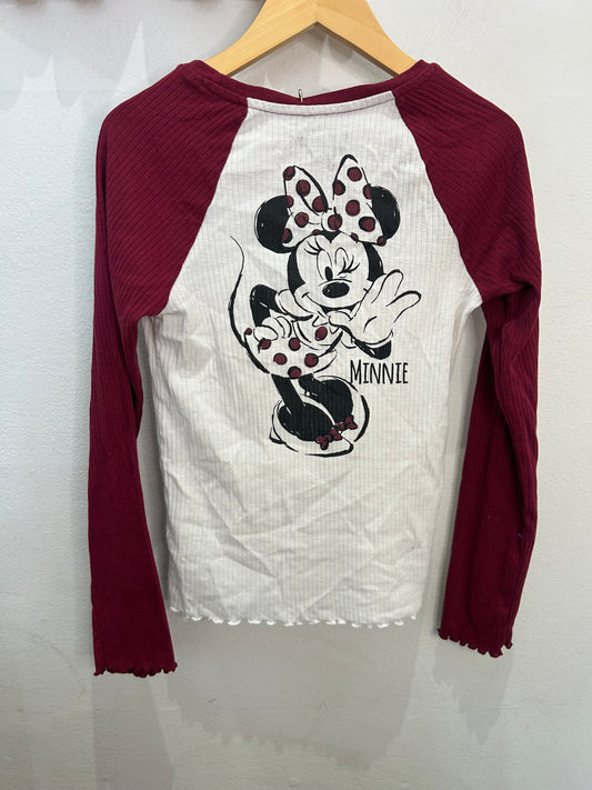 Minniemouse ribbed longsleeve 10-12y