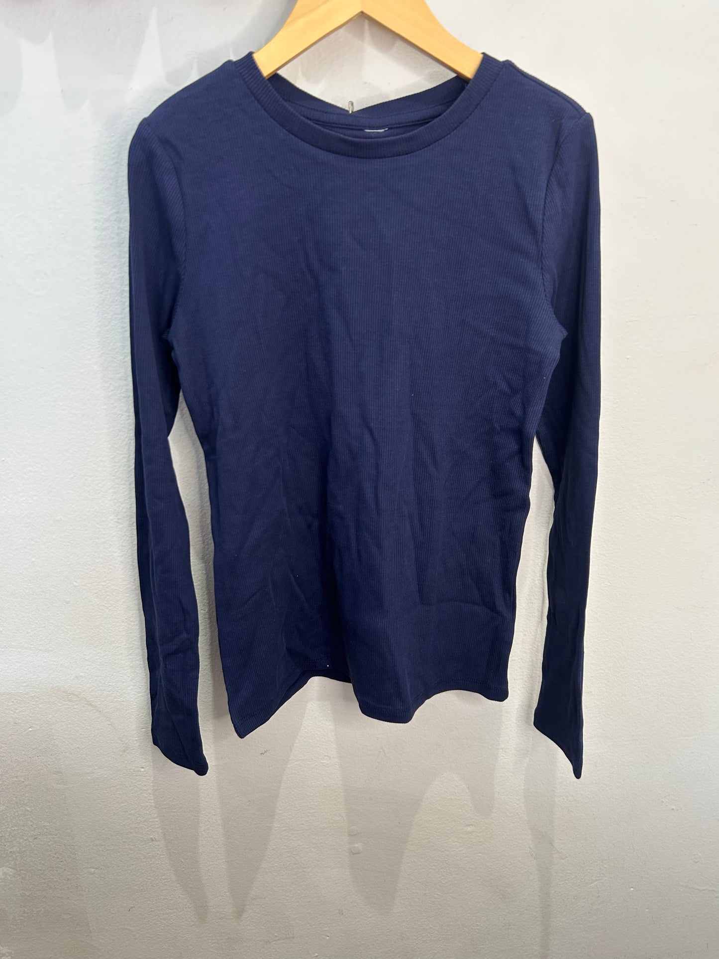 Navy ribbed longsleeve 10-12y