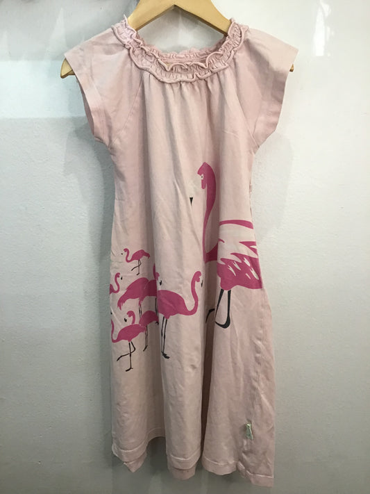 lounge dress flamingos organic cotton 5-6y*