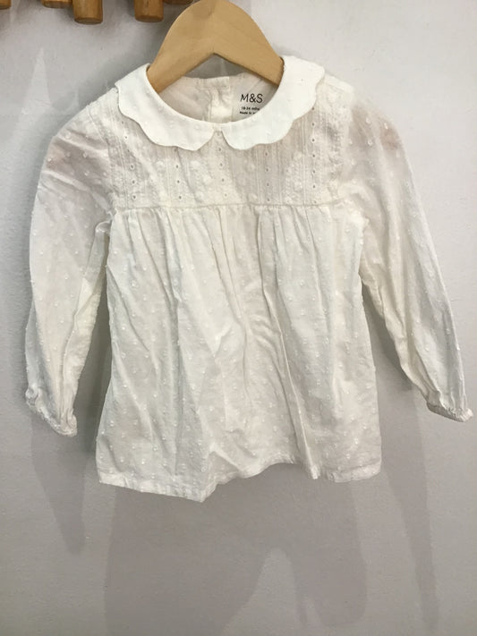 White collared tunic 18-24m