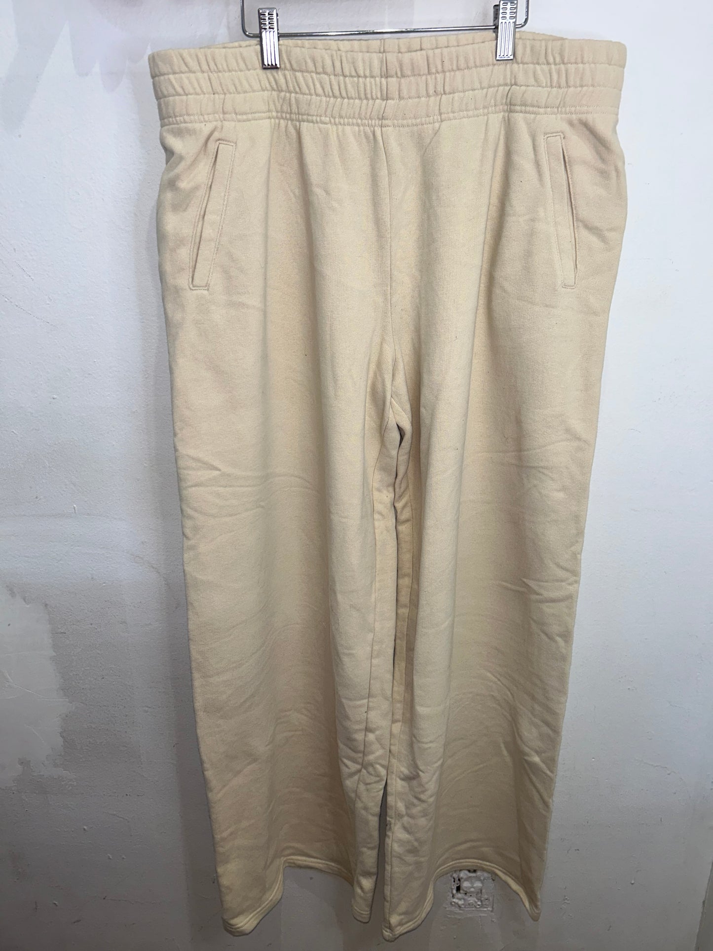 Beige wide leg joggers- adult XL NEW